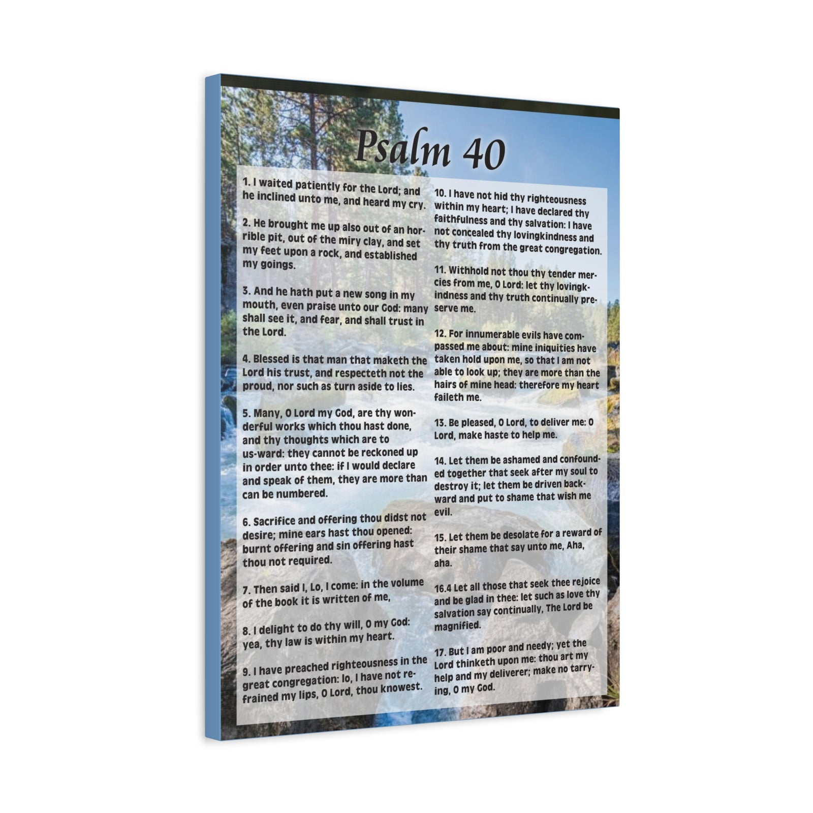 Scripture Canvas My Deliverer Heard Me Psalm 40 Colored Christian Wall Art Print Ready to Hang-Express Your Love Gifts