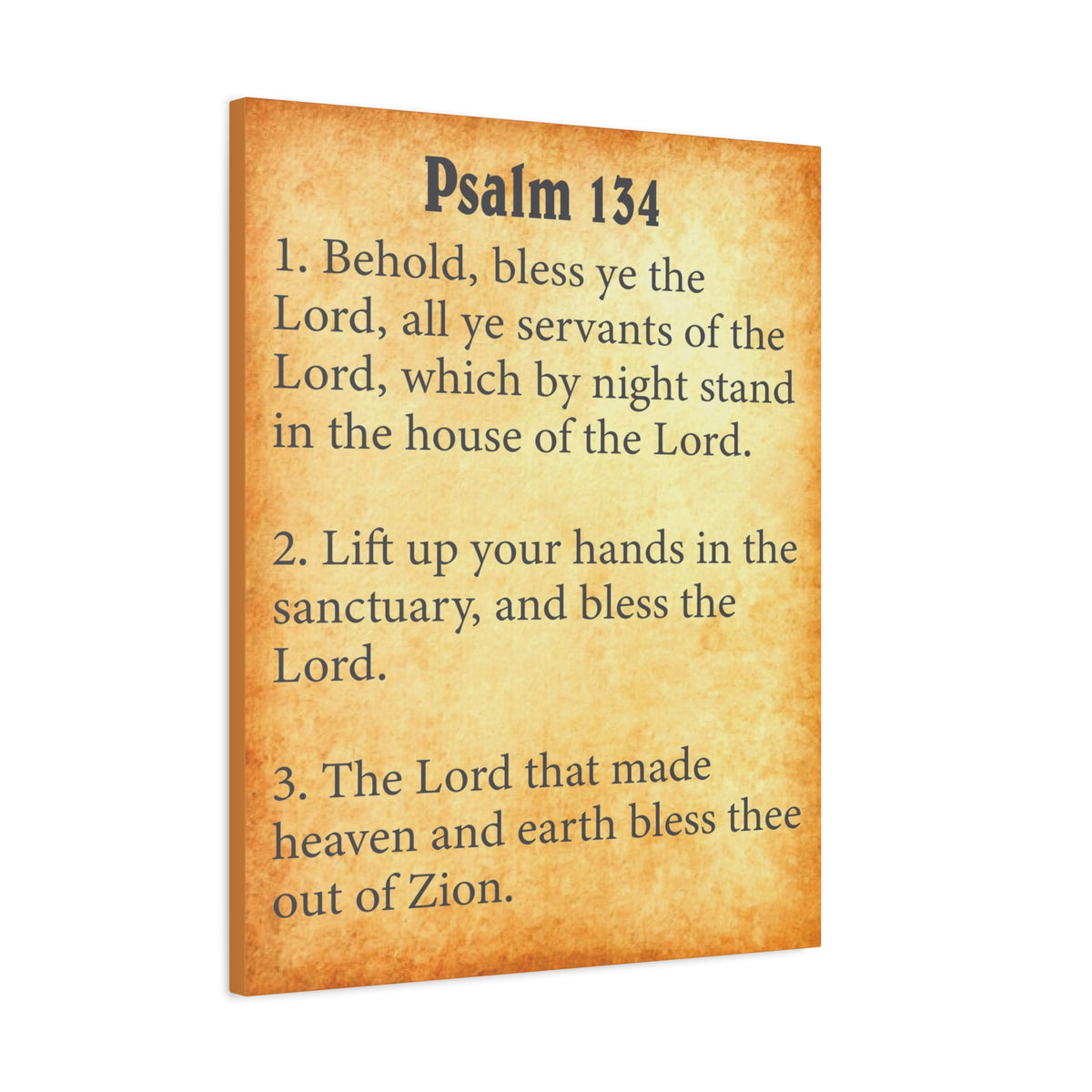 Scripture Walls Psalm 134 Gold Bible Chapter Canvas Christian Wall Art Ready to Hang Unframed-Express Your Love Gifts