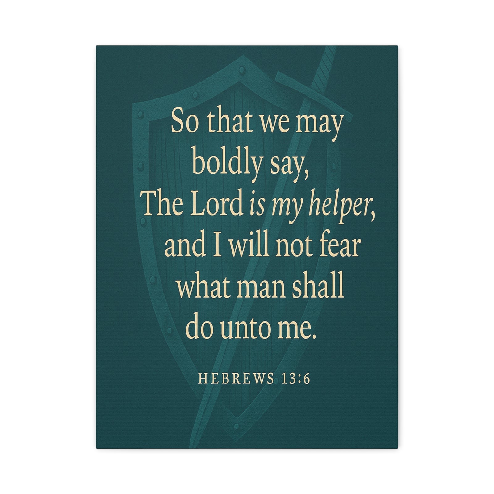 Bible Verse Canvas Hebrews 13:6 Christian Home Décor Wall Art Scripture Ready to Hang Faith Print-Express Your Love Gifts