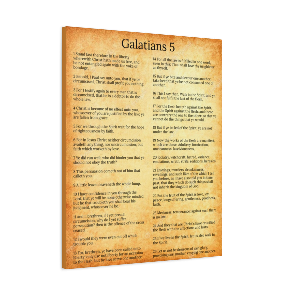 Scripture Walls Galatians 5 Fruit of the Spirit Gold Bible Verse Canvas Christian Wall Art Ready to Hang Unframed-Express Your Love Gifts