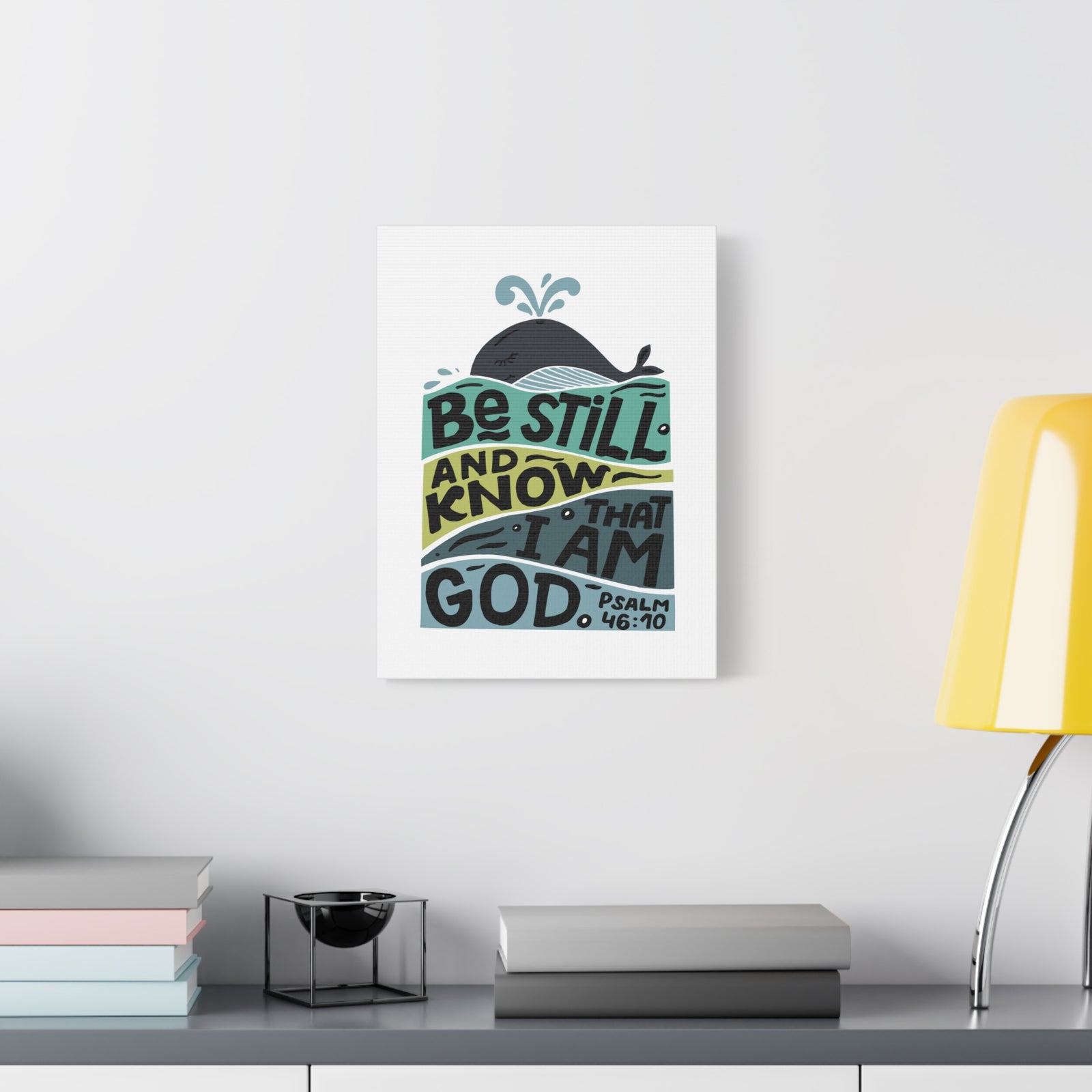 Scripture Canvas I Am God Psalm 46:10 Christian Wall Art Bible Verse Print Ready to Hang-Express Your Love Gifts