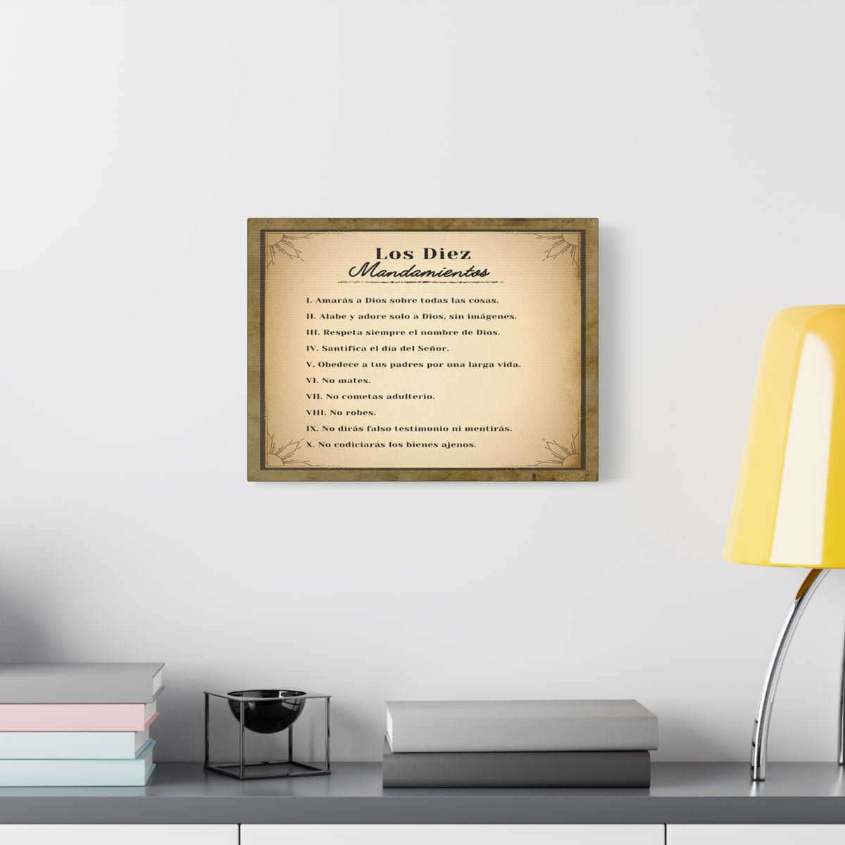 Los Diez Mandamientos 10 Commandments Spanish Christian Wall Art Print Ready to Hang-Express Your Love Gifts