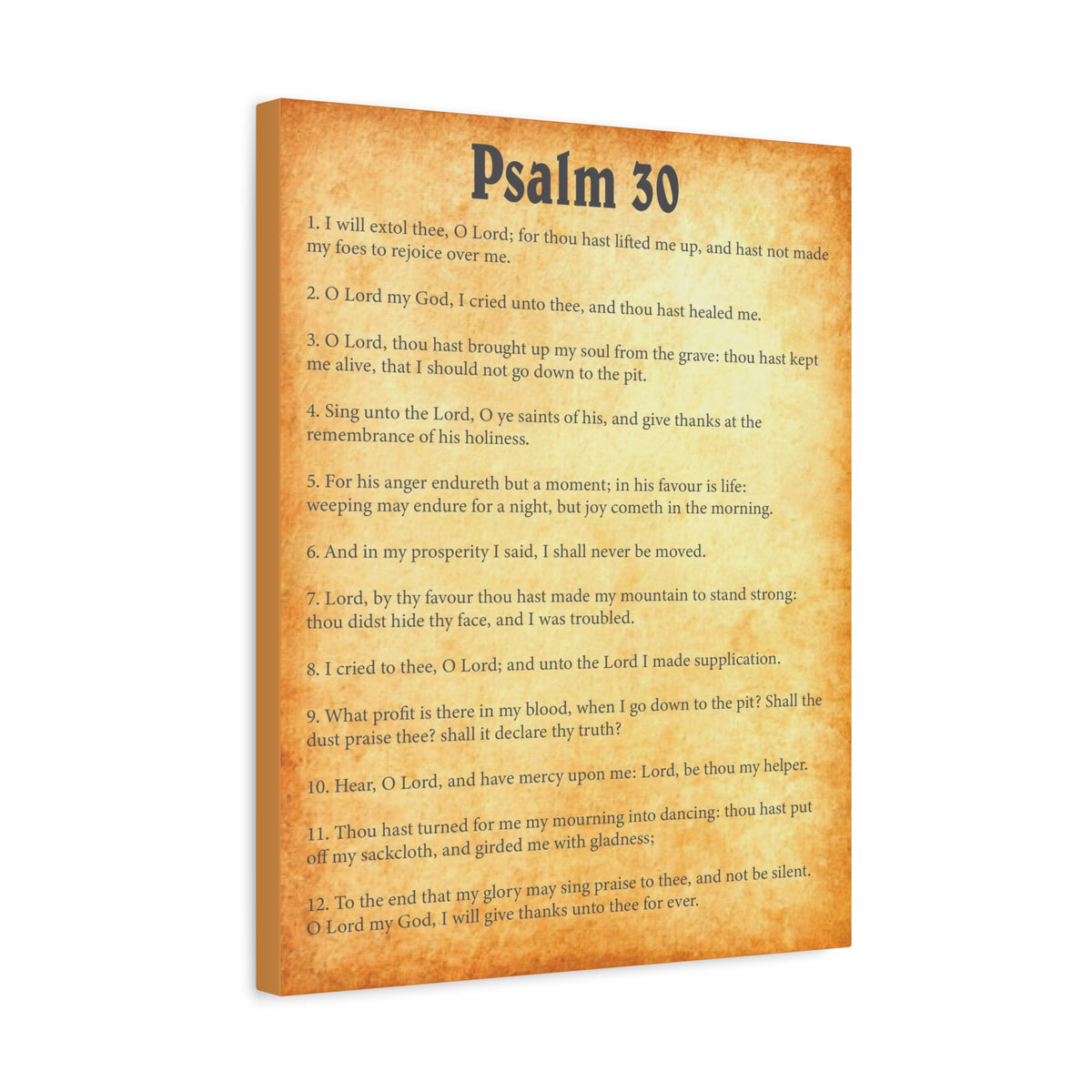 Scripture Walls Psalm 30 Gold Bible Chapter Canvas Christian Wall Art Ready to Hang-Express Your Love Gifts