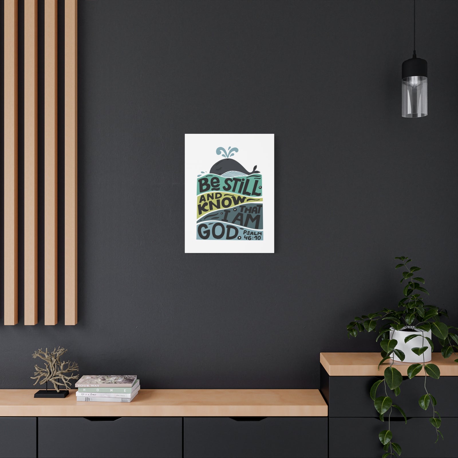 Scripture Canvas I Am God Psalm 46:10 Christian Wall Art Bible Verse Print Ready to Hang-Express Your Love Gifts
