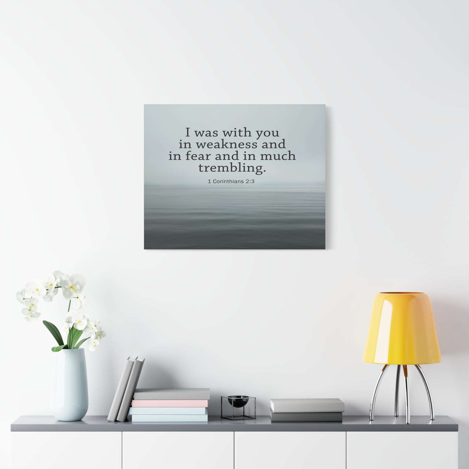 Scripture Walls I Was With You 1 Corinthians 2:3 Bible Verse Canvas Christian Wall Art Ready to Hang-Express Your Love Gifts