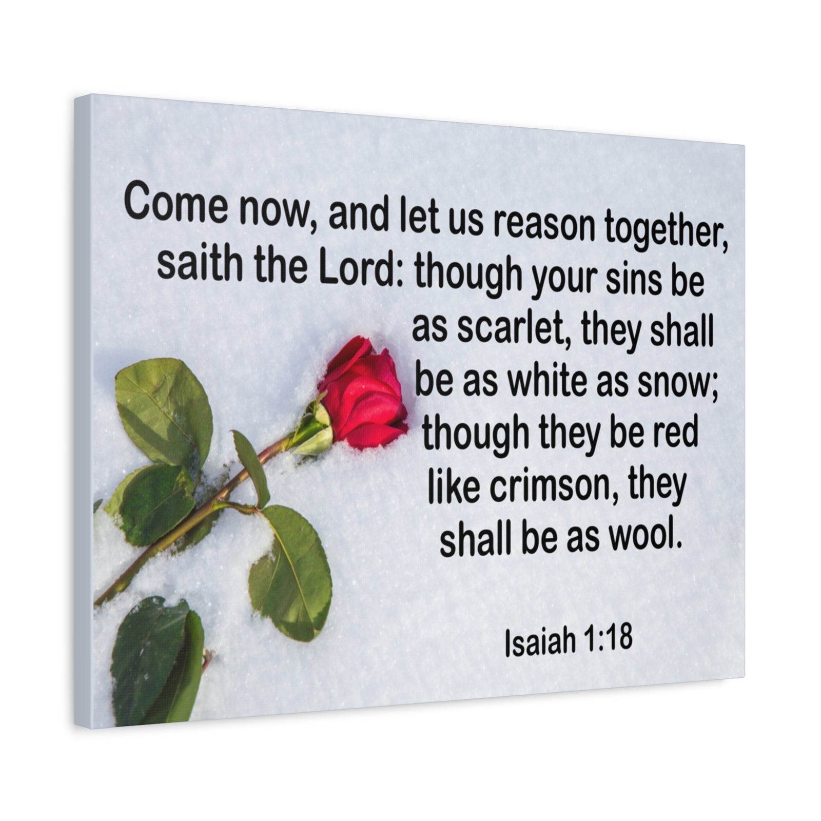 Bible Verse Canvas Come Now Isaiah 1:18 Christian Home Décor Wall Art Scripture Ready to Hang Faith Print-Express Your Love Gifts