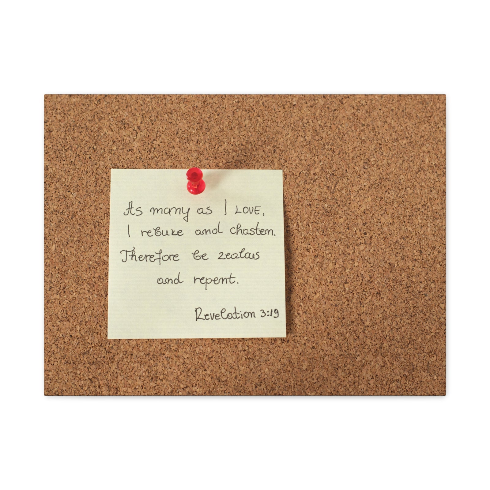 Scripture Walls Be Zealous And Repent Revelation 3:19 Bible Verse Canvas Christian Wall Art Ready to Hang-Express Your Love Gifts