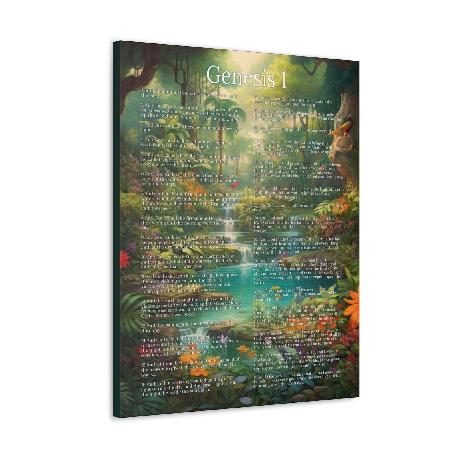 Scripture Walls Genesis 1 Chapter In the Beginning Christian Wall Art Print Ready to Hang Unframed-Express Your Love Gifts