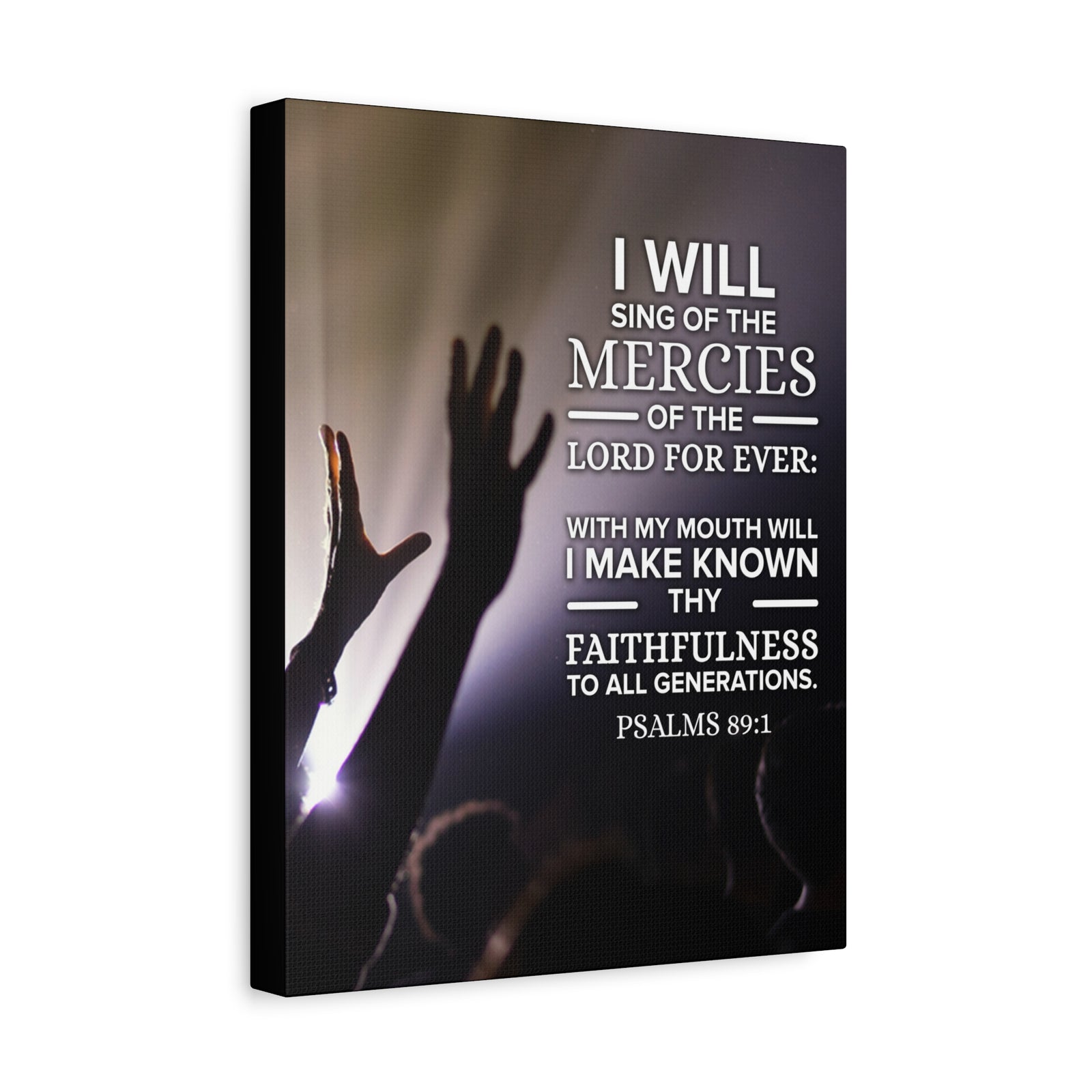 Scripture Canvas Mercies Psalm 89:1 Christian Wall Art Bible Verse Print Ready to Hang-Express Your Love Gifts