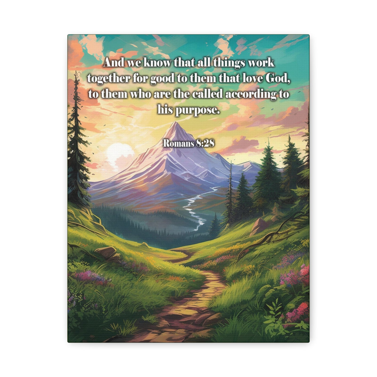 Scripture Walls All Things Work Together Romans 8:28 Christian Wall Art Print Ready to Hang Unframed-Express Your Love Gifts
