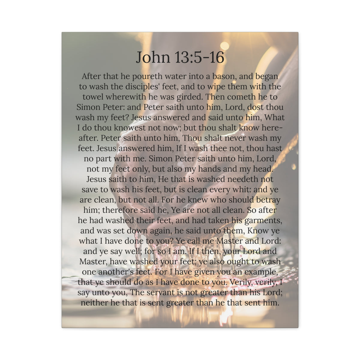 Scripture Walls Footwashing John 13:5-16 Christ Christian Wall Art Print Ready to Hang Unframed-Express Your Love Gifts