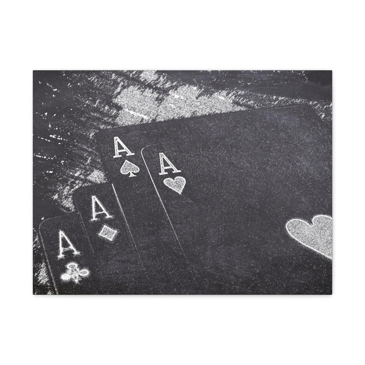 Chalkboard Playing Card Suit Ranked Playing Card Canvas Wall Art for Home Decor Ready-to-Hang-Express Your Love Gifts