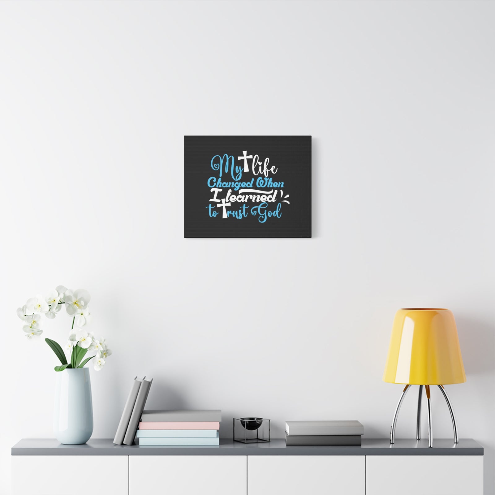 Scripture Canvas I Learned To Trust God Psalm 28:7 Christian Wall Art Bible Verse Print Ready to Hang-Express Your Love Gifts