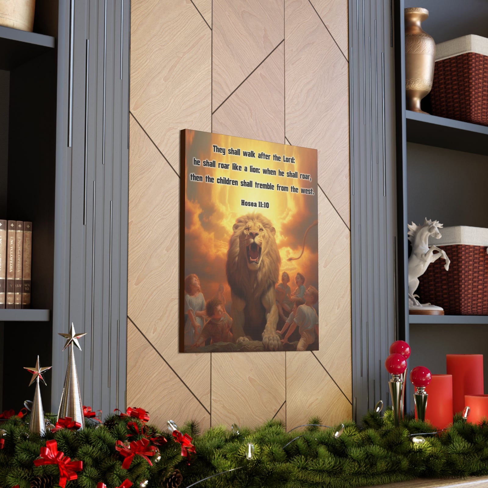Scripture Walls They Shall Walk After the Lord Hosea 11:10 Christian Wall Art Print Ready to Hang Unframed-Express Your Love Gifts