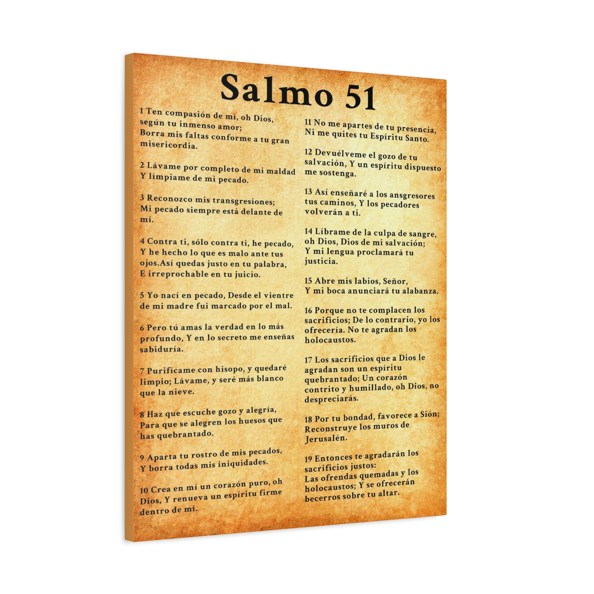 Scripture Walls Salmo 51 Chapter Gold Christian Wall Art Print Ready to Hang Unframed-Express Your Love Gifts