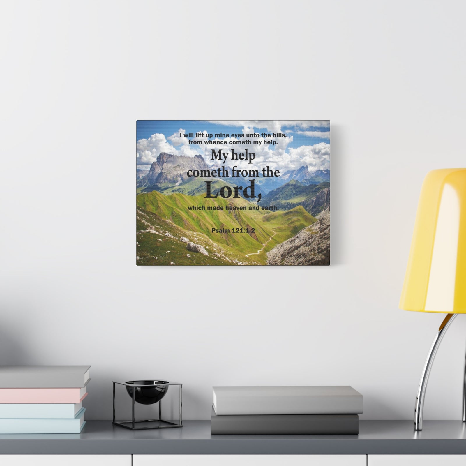 Bible Verse Canvas My Help is God Psalm 121:1-2 Wall Art Christian Home Decor-Express Your Love Gifts