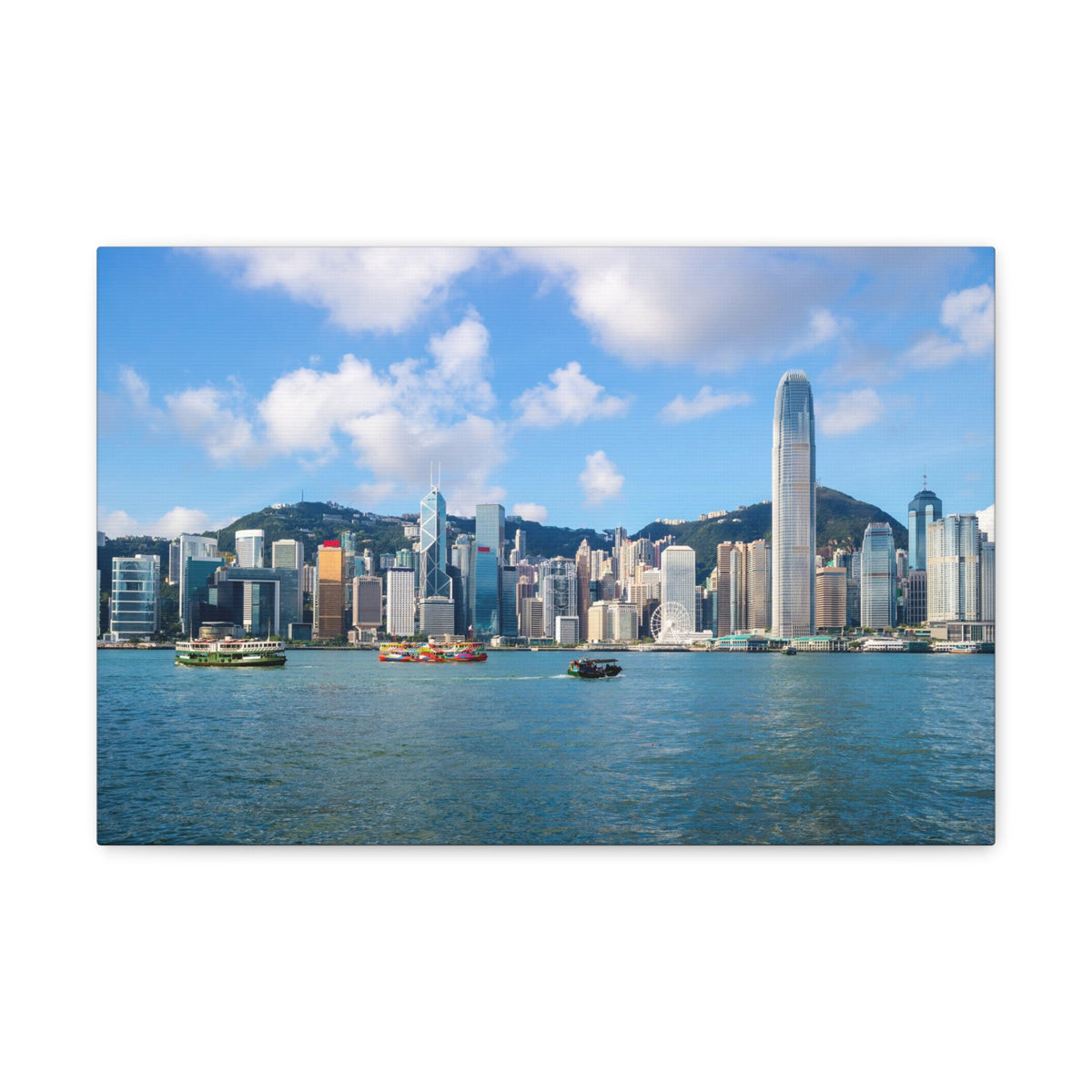 Hong Kong Daytime Skyline Canvas Artwork High-Quality Breathtaking Stunning Cityscape for Home Decor Ready to Hang-Express Your Love Gifts