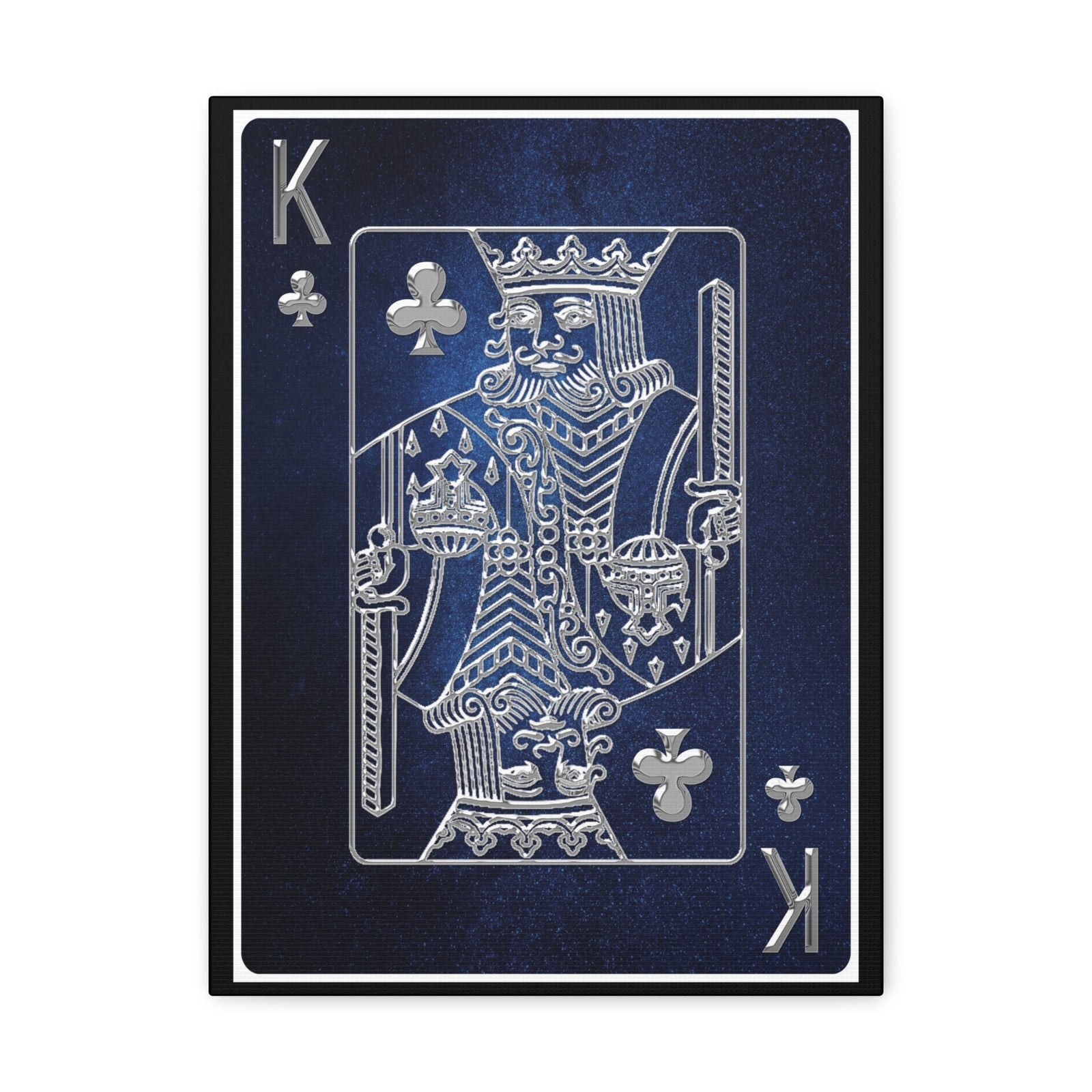 King Of Clubs Space Background Playing Card Canvas Wall Art for Home Decor Ready-to-Hang-Express Your Love Gifts