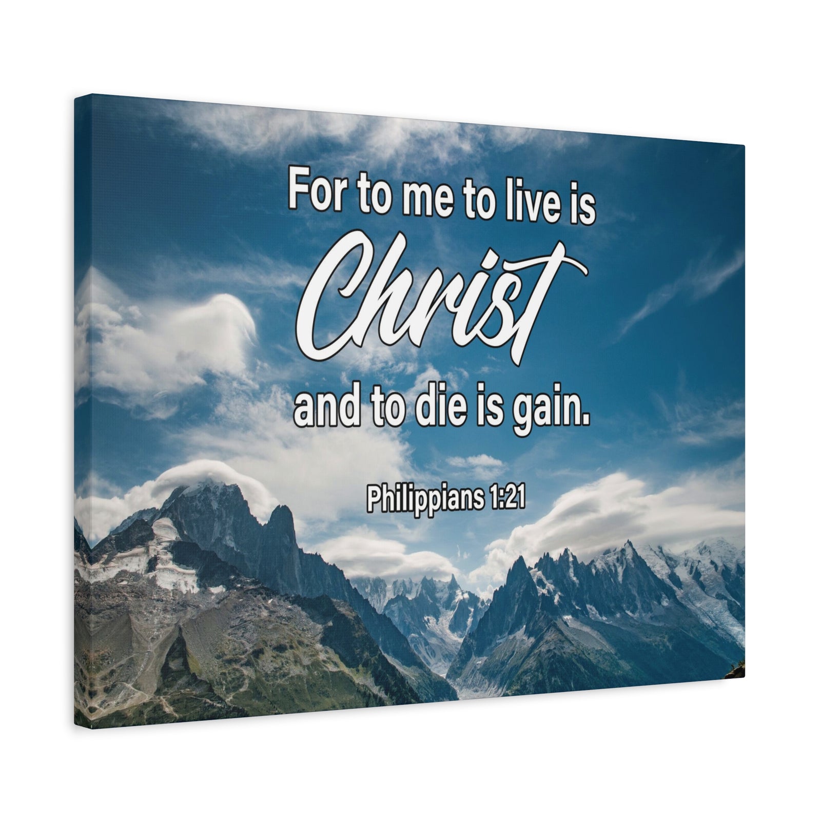 Bible Verse Canvas To Live is Christ Philippians 1:21 Wall Art Christian Home Decor-Express Your Love Gifts