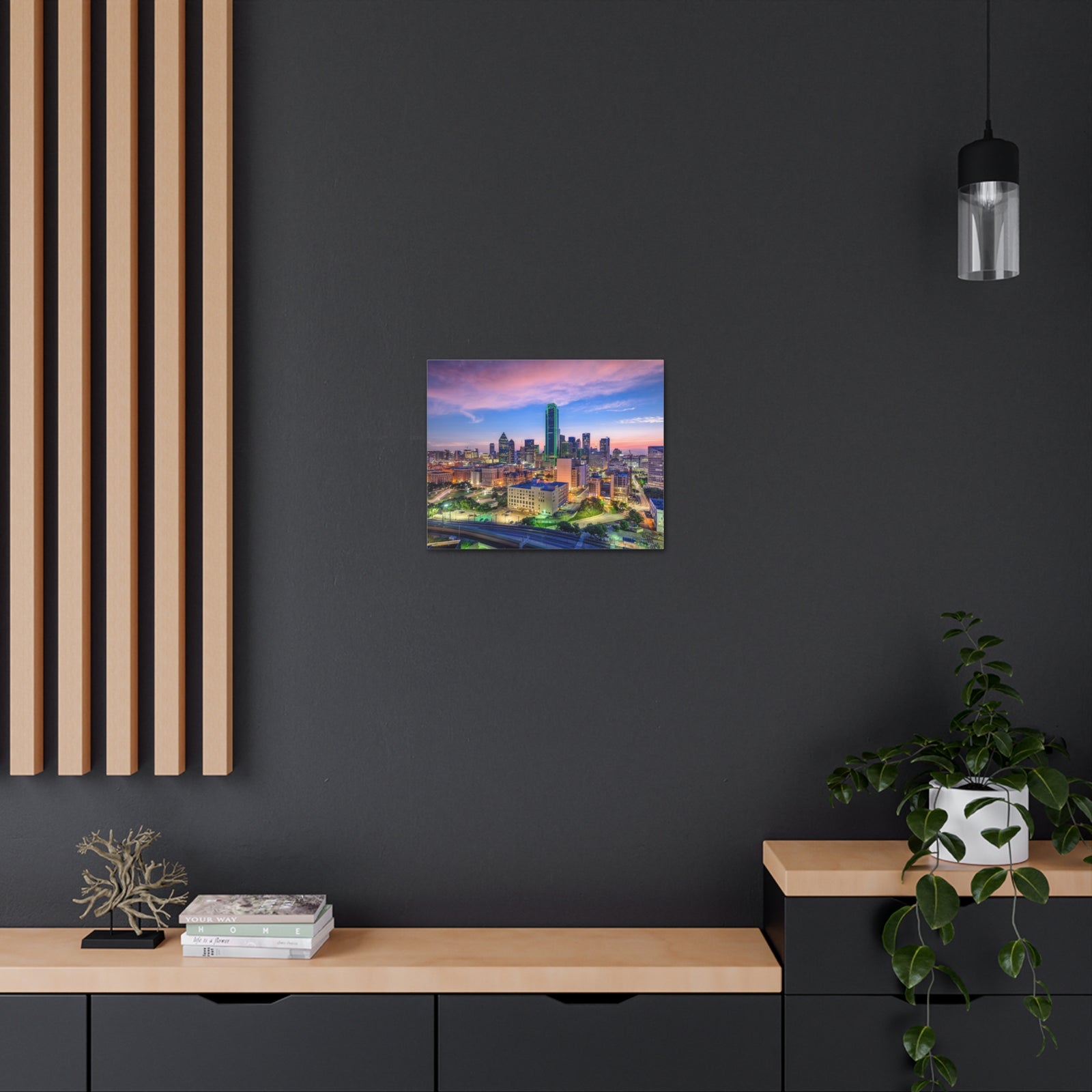 Dallas Night Skyline Canvas Artwork High-Quality Breathtaking Stunning Cityscape for Home Decor Ready to Hang-Express Your Love Gifts