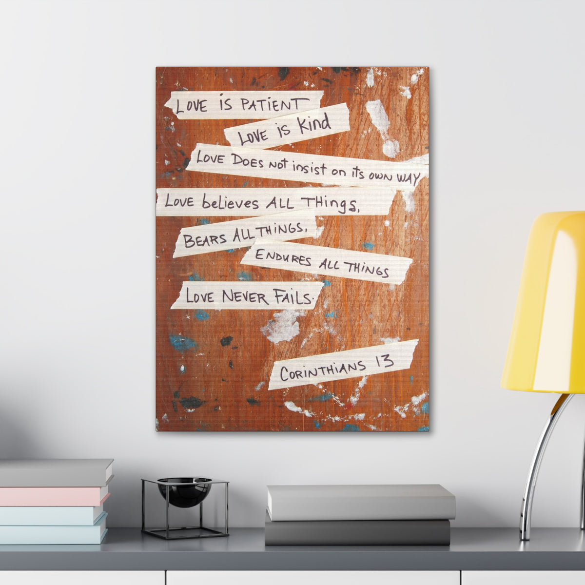 Scripture Canvas Love Is Patient Corinthians 13 Christian Wall Art Bible Verse Print Ready to Hang-Express Your Love Gifts