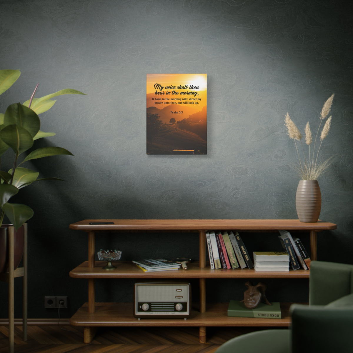 Bible Verse Canvas Morning Prayer Psalm 5:3 Christian Home Decor Scripture Art-Express Your Love Gifts