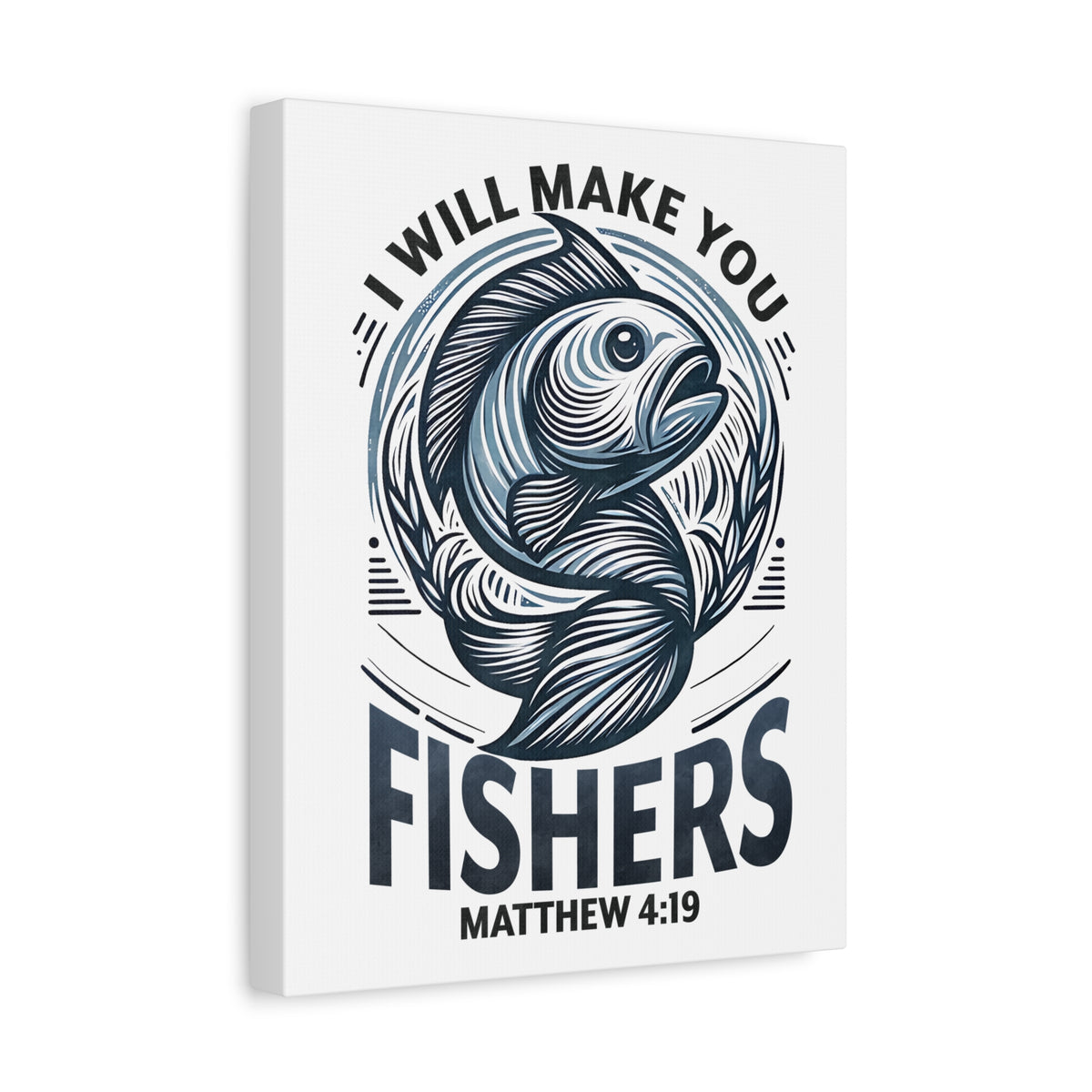 Scripture Walls Matthew 4:19 I Will Make You Fishers Bible Verse Canvas Christian Wall Art Ready to Hang Unframed-Express Your Love Gifts