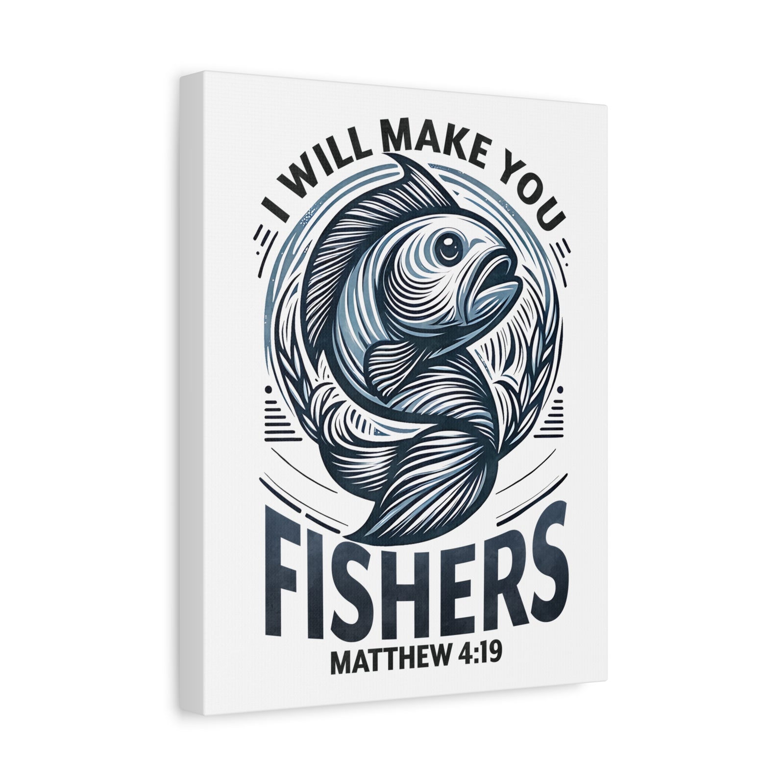 Scripture Walls Matthew 4:19 I Will Make You Fishers Bible Verse Canvas Christian Wall Art Ready to Hang Unframed-Express Your Love Gifts