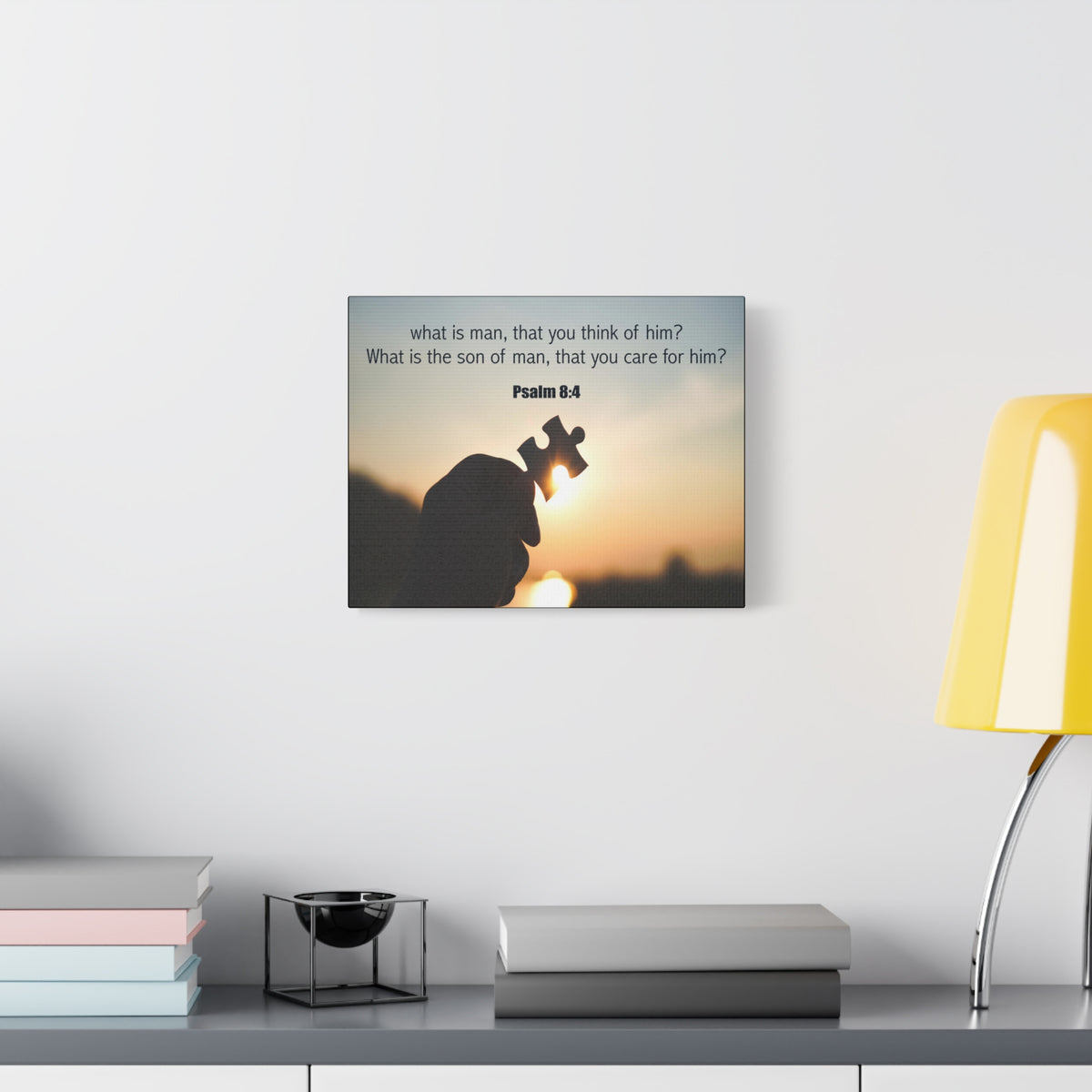 Scripture Canvas What is Man Psalm 8:4 Christian Wall Art Bible Verse Print Ready to Hang-Express Your Love Gifts