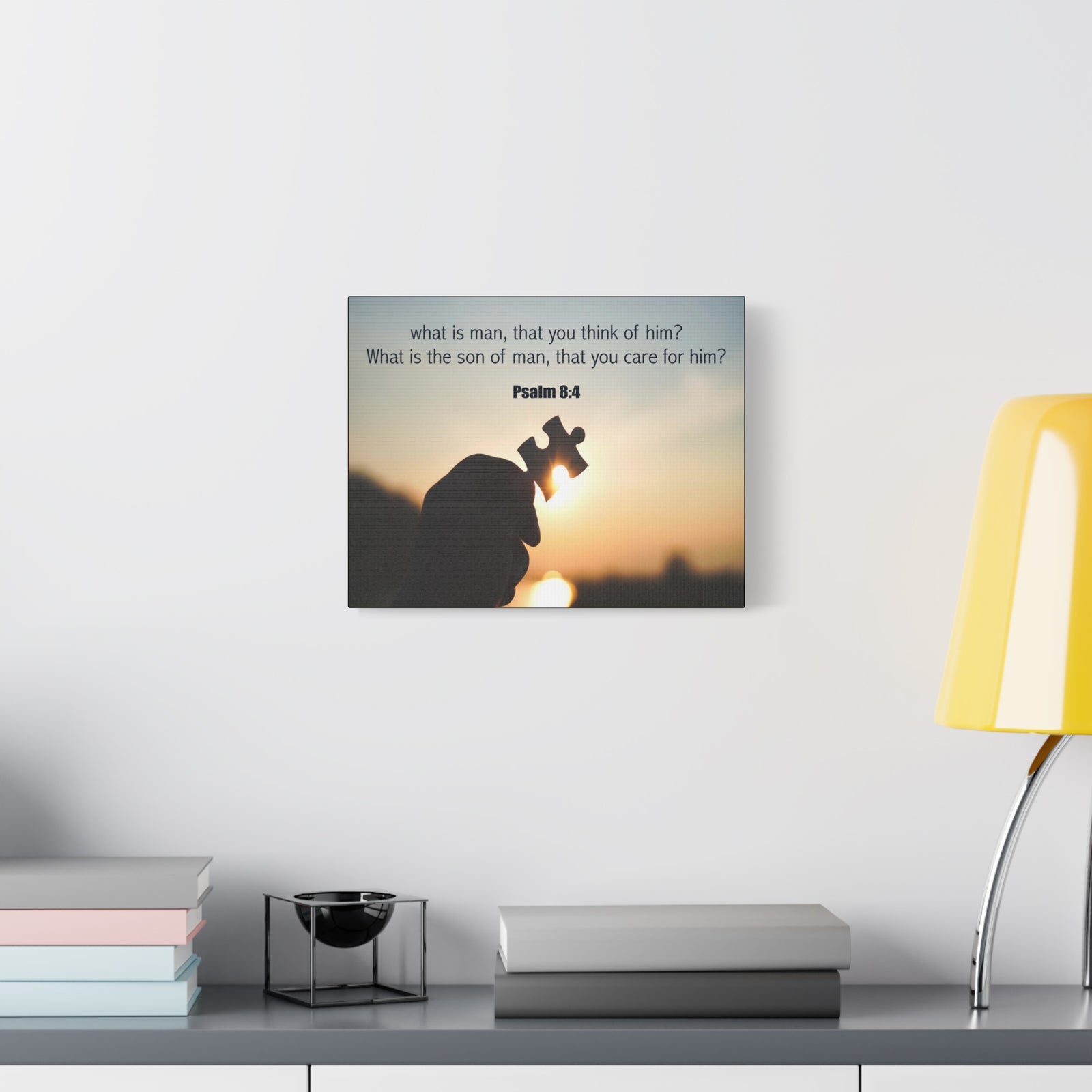 Scripture Canvas What is Man Psalm 8:4 Christian Wall Art Bible Verse Print Ready to Hang-Express Your Love Gifts