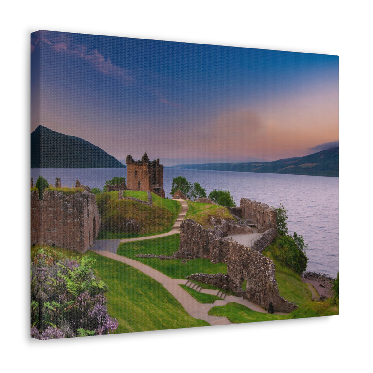 Ruins of Urquhart Castle Ness Scotland Nature Wilderness Photography Canvas Wall Art for Home Decor Ready-to-Hang-Express Your Love Gifts