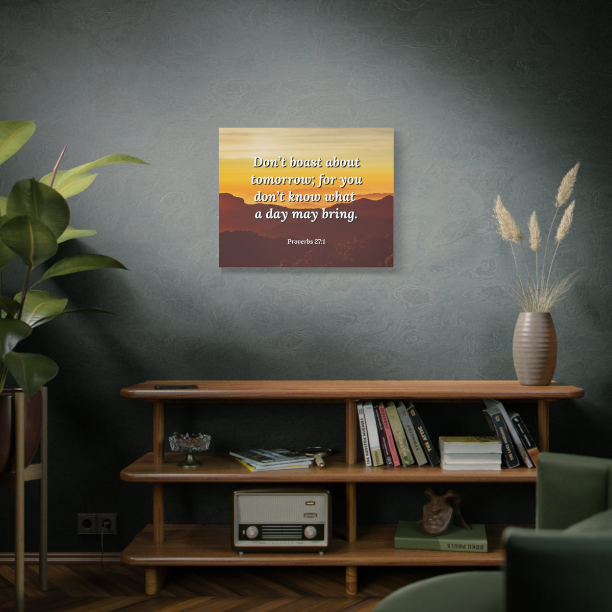 Scripture Walls Boast Not Proverbs 27:1 Bible Verse Canvas Christian Wall Art Ready to Hang-Express Your Love Gifts