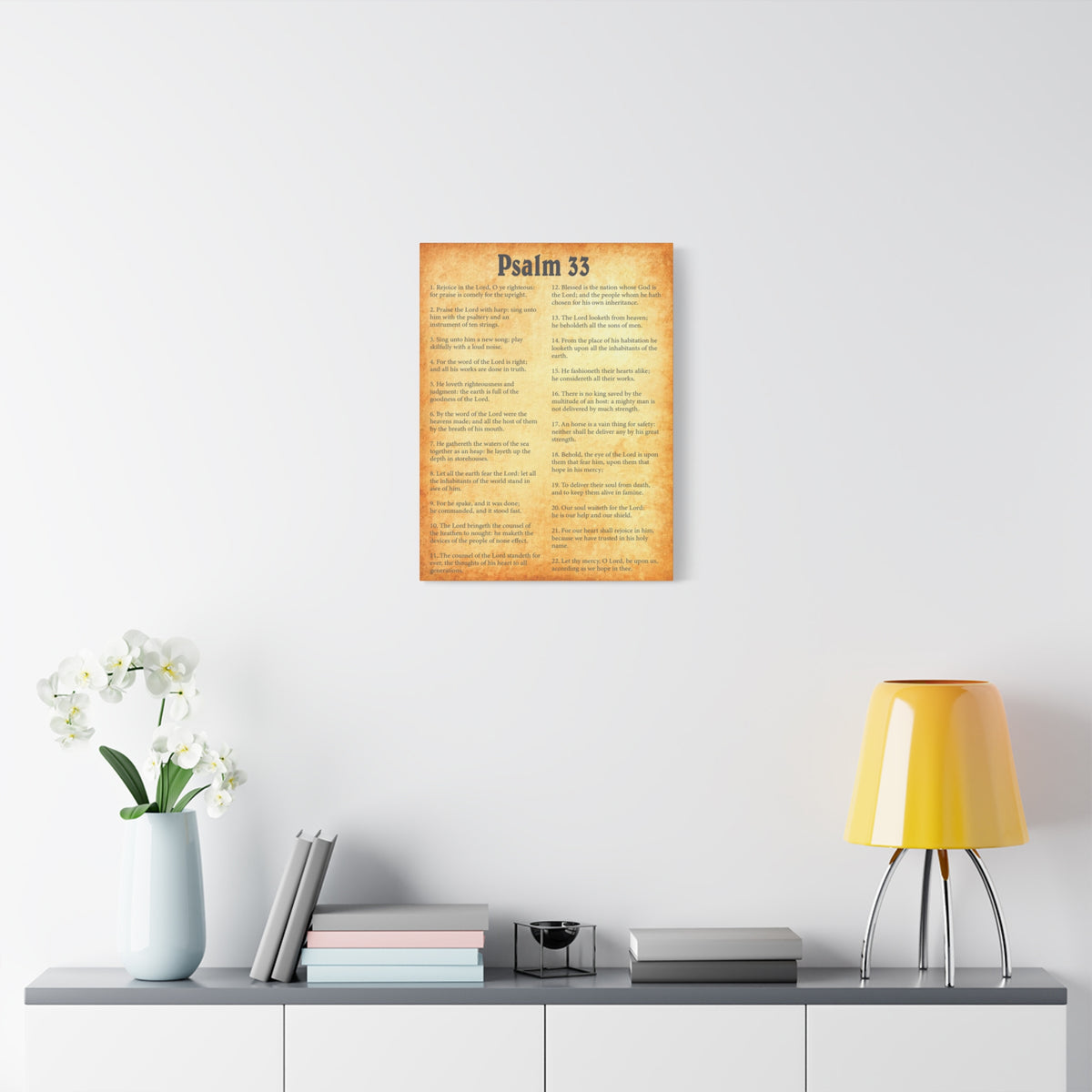 Scripture Walls Psalm 33 Gold Bible Chapter Canvas Christian Wall Art Ready to Hang-Express Your Love Gifts