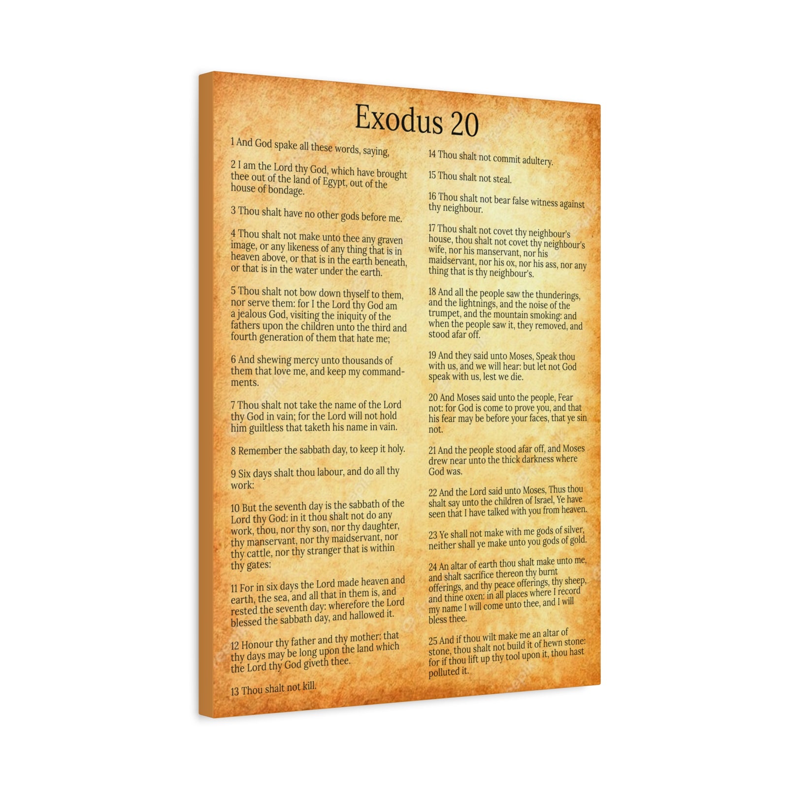 Scripture Walls Giving of the Law Exodus 20 Chapter Gold Christian Wall Art Print Ready to Hang Unframed-Express Your Love Gifts