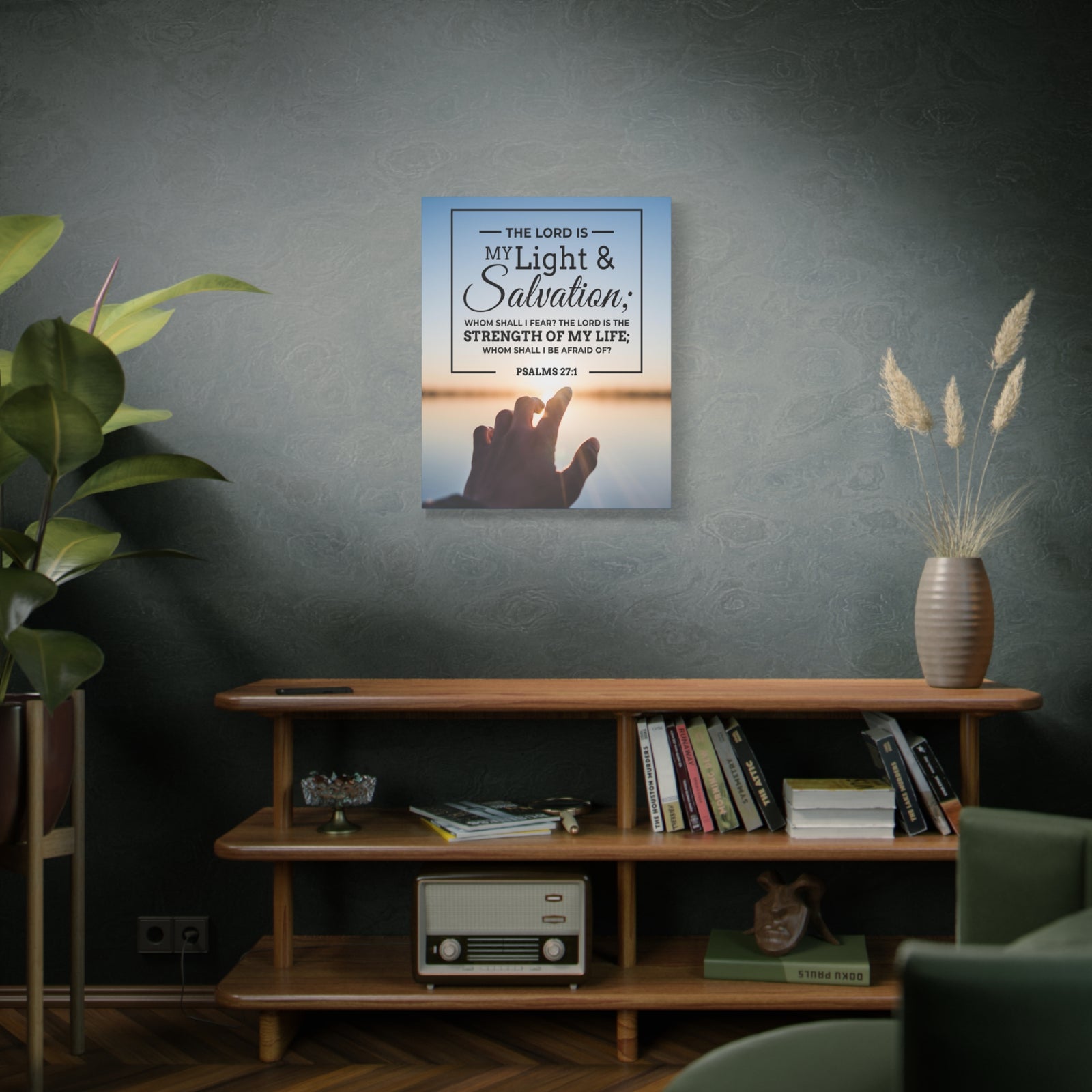 Bible Verse Canvas Light and Salvation Psalms 27:1 Christian Home Decor Scripture Art-Express Your Love Gifts