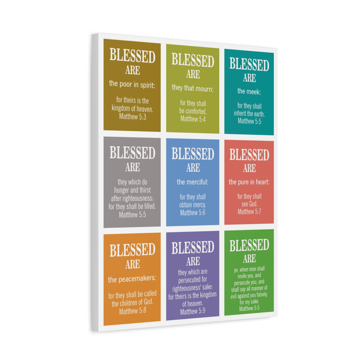 Bible Verse Canvas The Beatitudes Matthew 5:3‭-‬11 KJV Christian Home Decor Scripture Art-Express Your Love Gifts