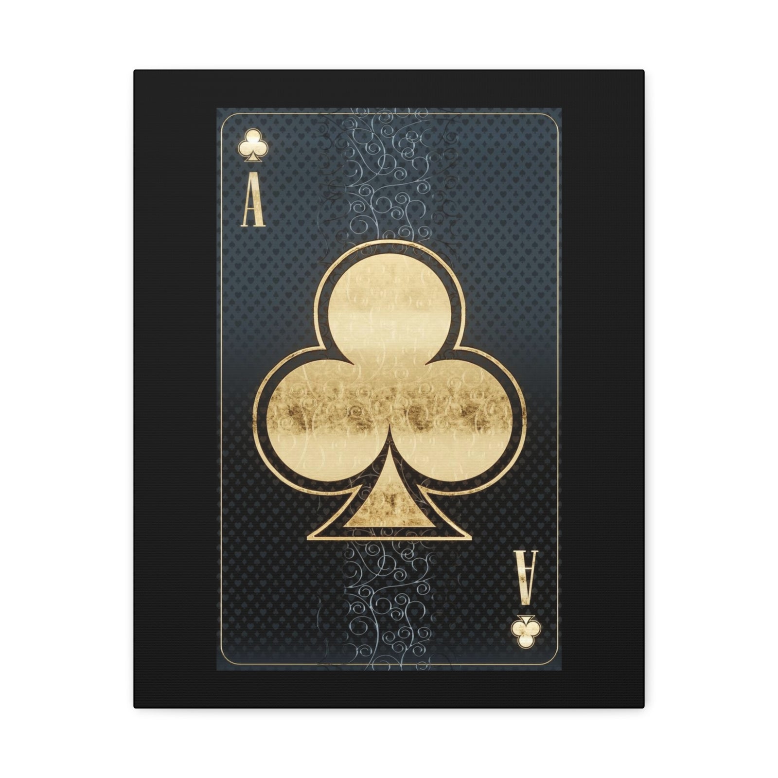 3D Casino Ace of Clubs Playing Card Canvas Wall Art for Home Decor Ready-to-Hang-Express Your Love Gifts
