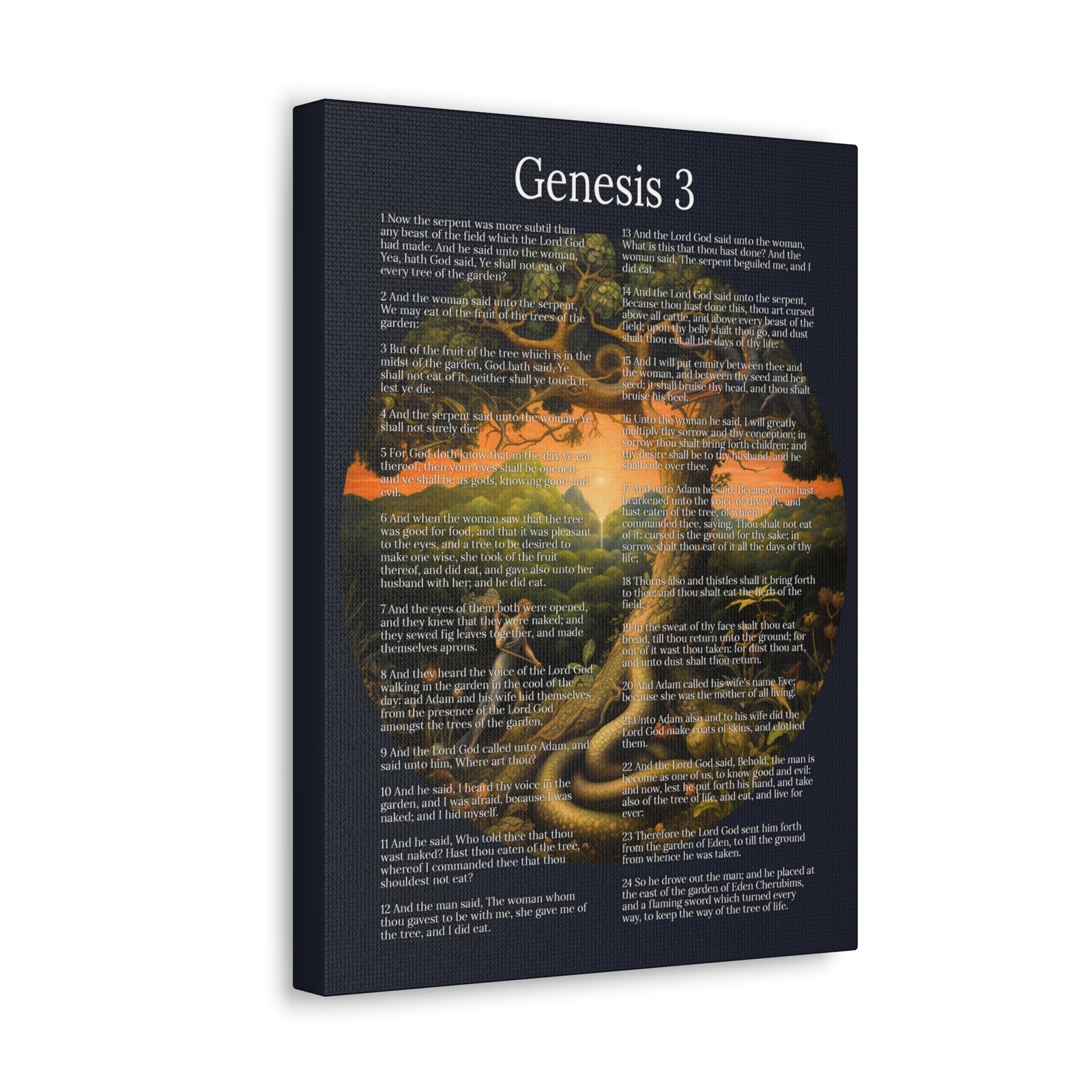 Scripture Walls Fall of Man Genesis 3 Chapter Christian Wall Art Print Ready to Hang Unframed-Express Your Love Gifts
