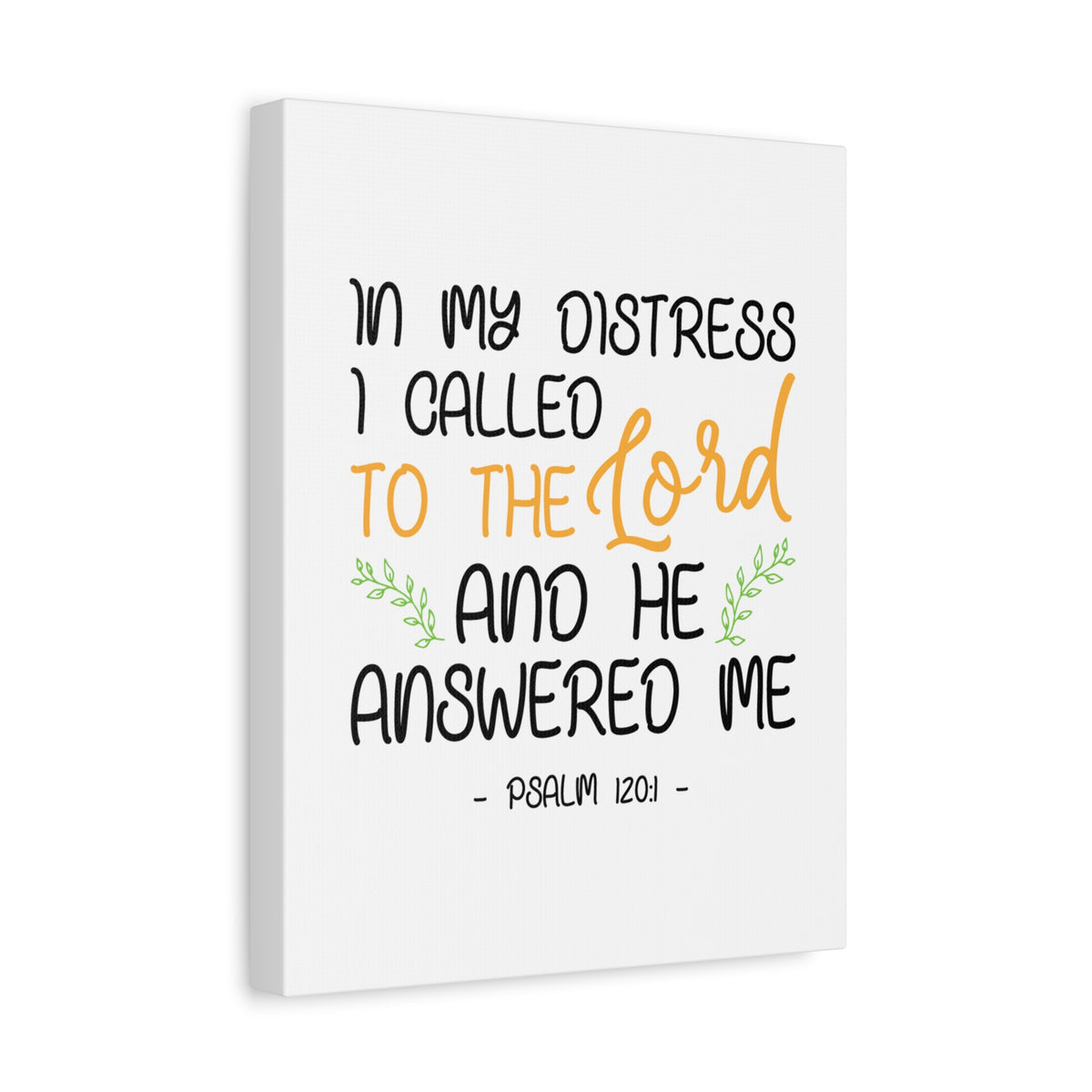Scripture Canvas He Answered Me Psalm 120:1 Christian Wall Art Bible Verse Print Ready to Hang-Express Your Love Gifts