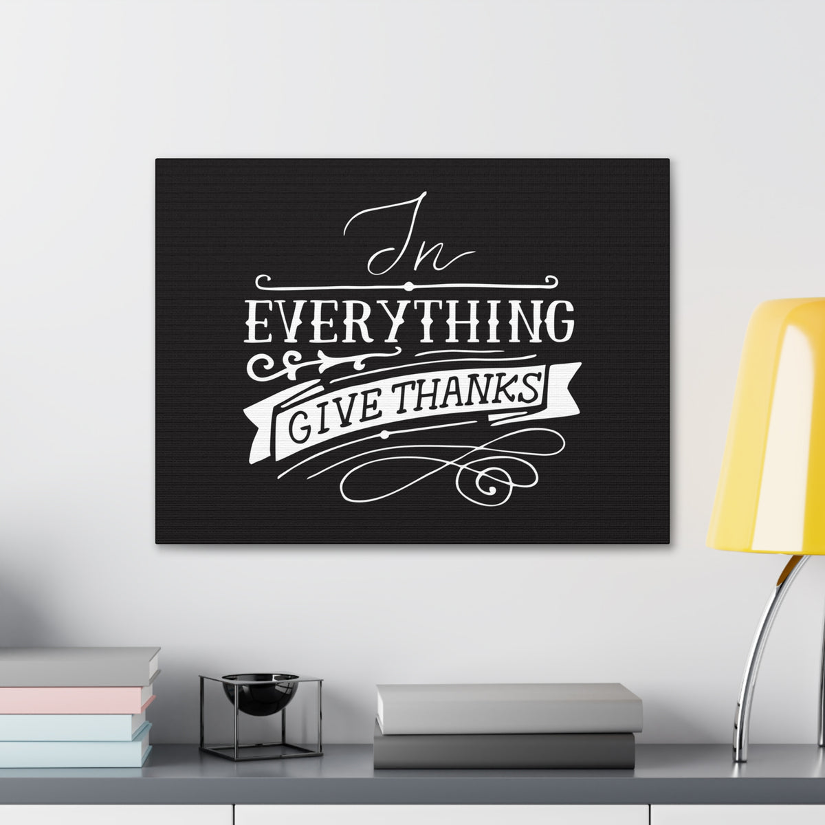 Scripture Canvas In Everything Give Thanks 1 Thessalonians 5:16-18 Christian Wall Art Bible Verse Print Ready To Hang-Express Your Love Gifts