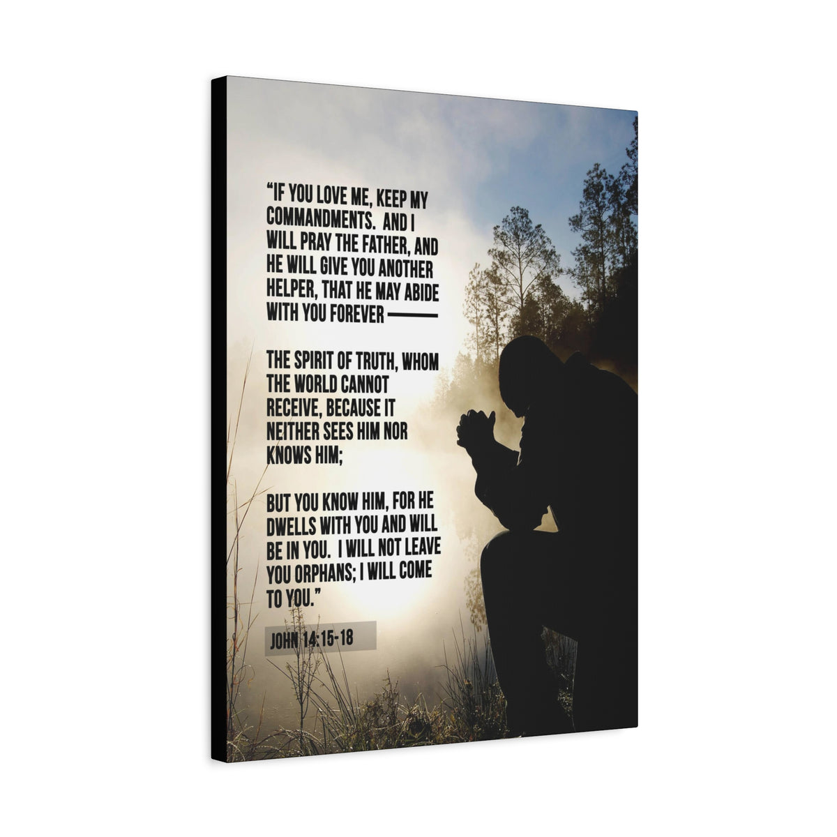 Scripture Canvas Keep my Commandments John 14:15‭-‬18 Christian Wall Art Bible Verse Print Ready to Hang-Express Your Love Gifts