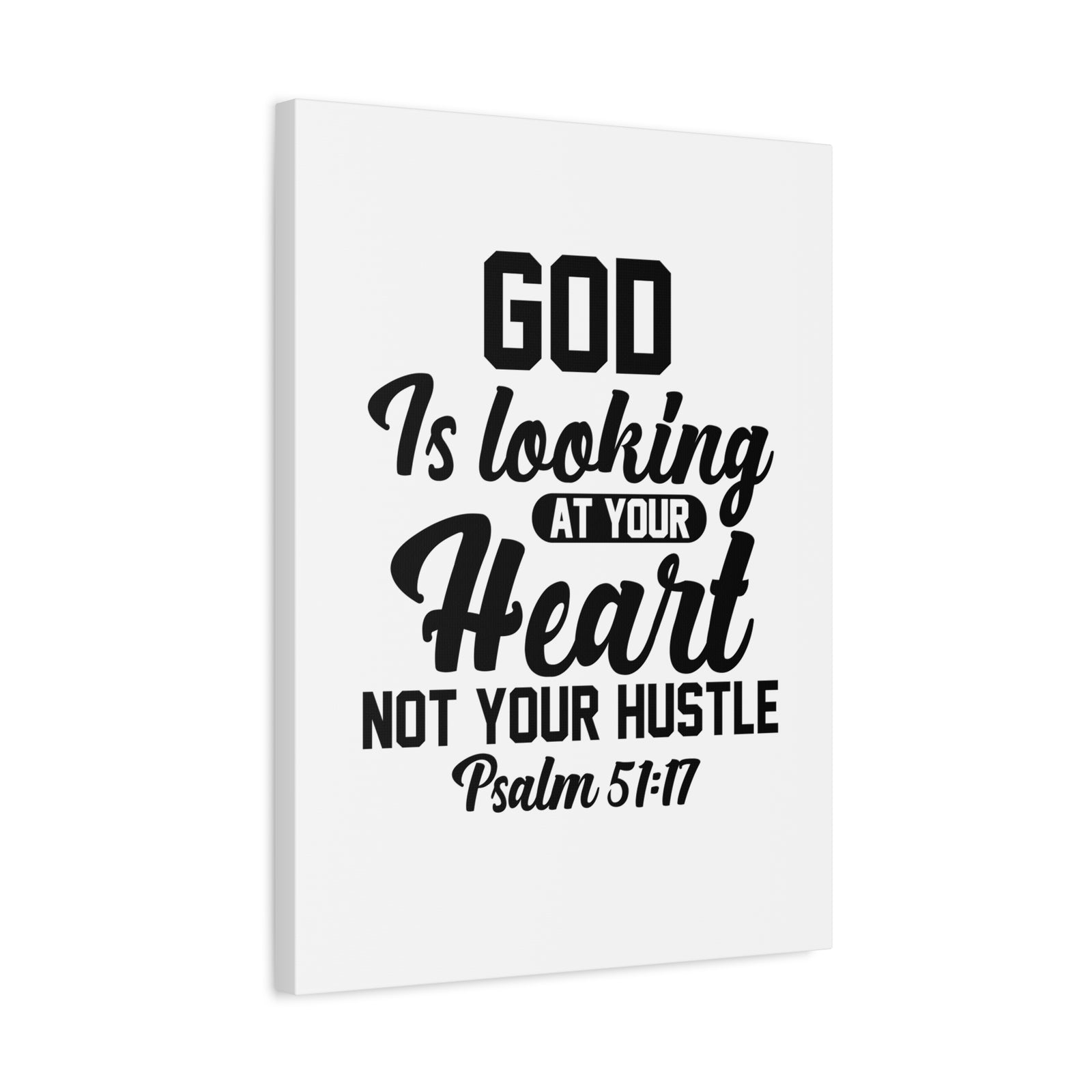 Scripture Walls Psalm 51:17 God is Looking at Your Heart Bible Verse Canvas Christian Wall Art Ready to Hang Unframed-Express Your Love Gifts