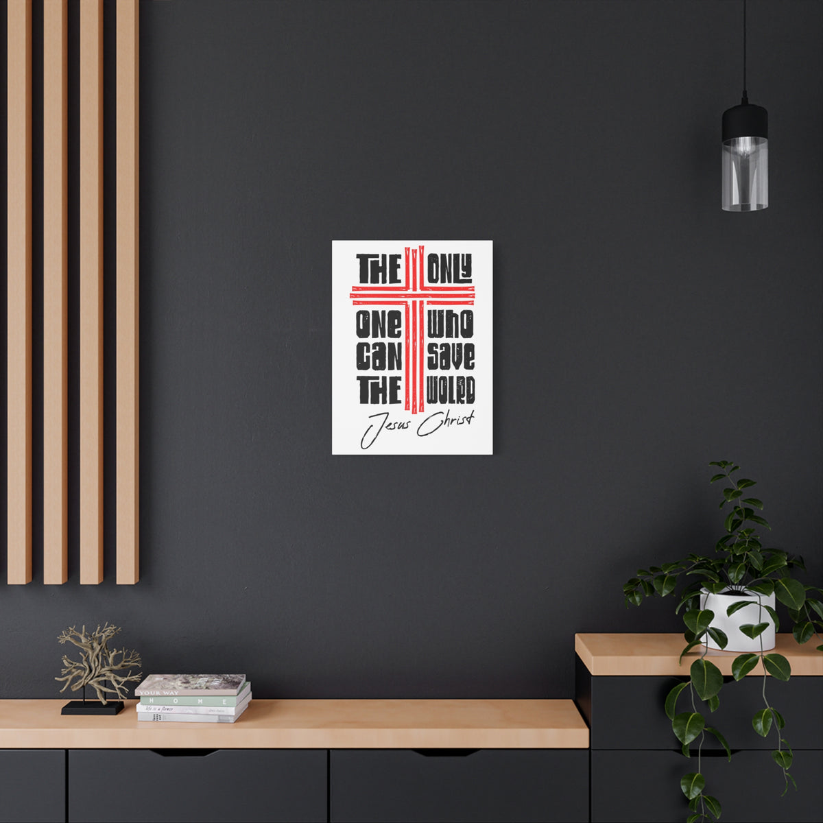 Scripture Walls Only Jesus Can Save Bible Verse Canvas Christian Wall Art Ready to Hang Unframed-Express Your Love Gifts