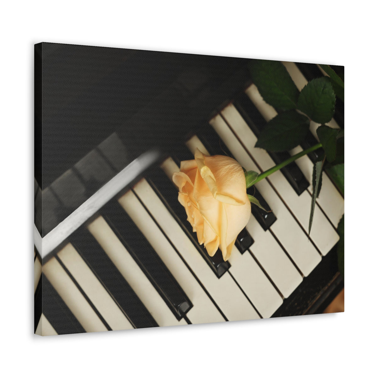 Piano Rose Music Lover's Delight Piano Keyboard Canvas Wall Art for Home Decor Ready-to-Hang-Express Your Love Gifts