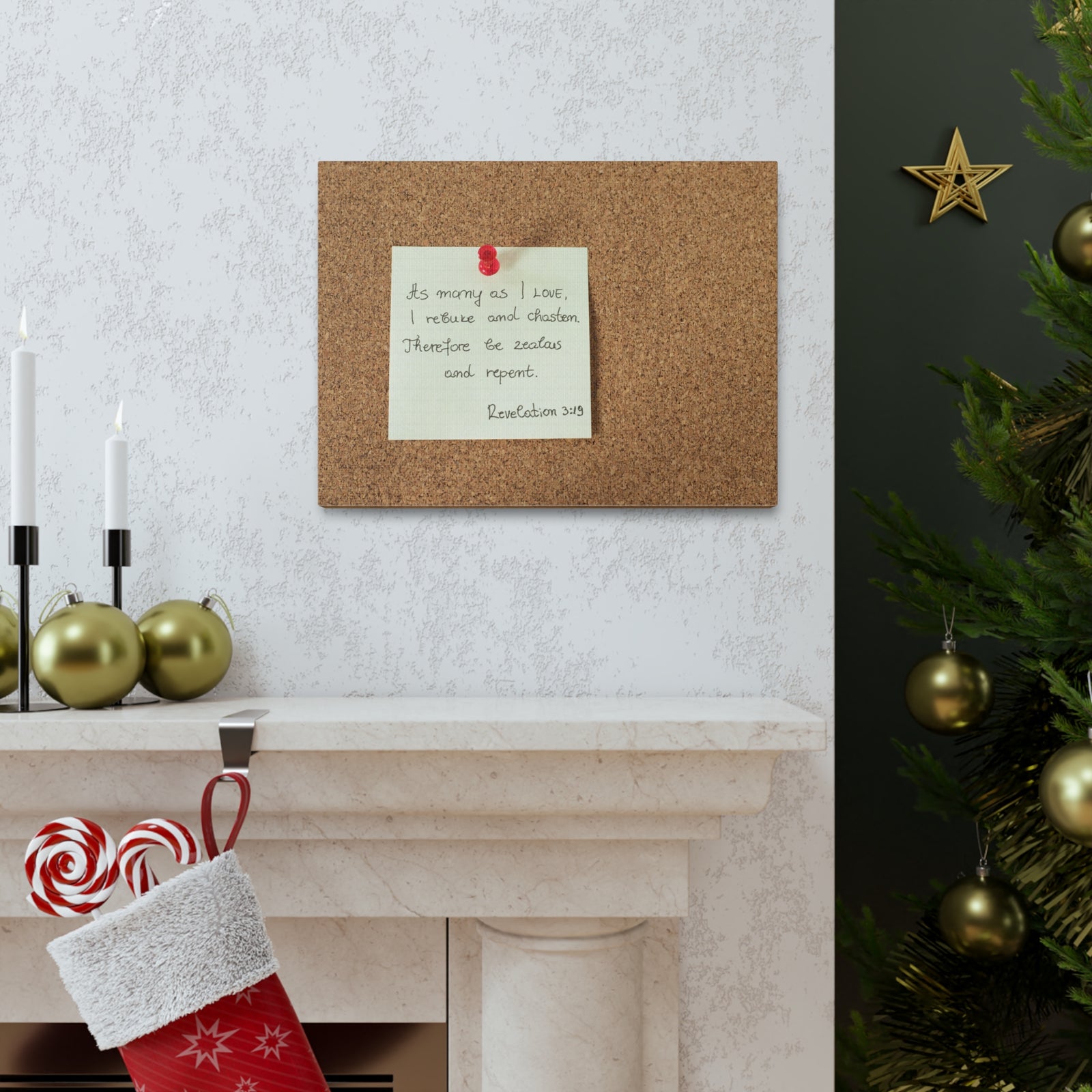 Scripture Walls Be Zealous And Repent Revelation 3:19 Bible Verse Canvas Christian Wall Art Ready to Hang-Express Your Love Gifts