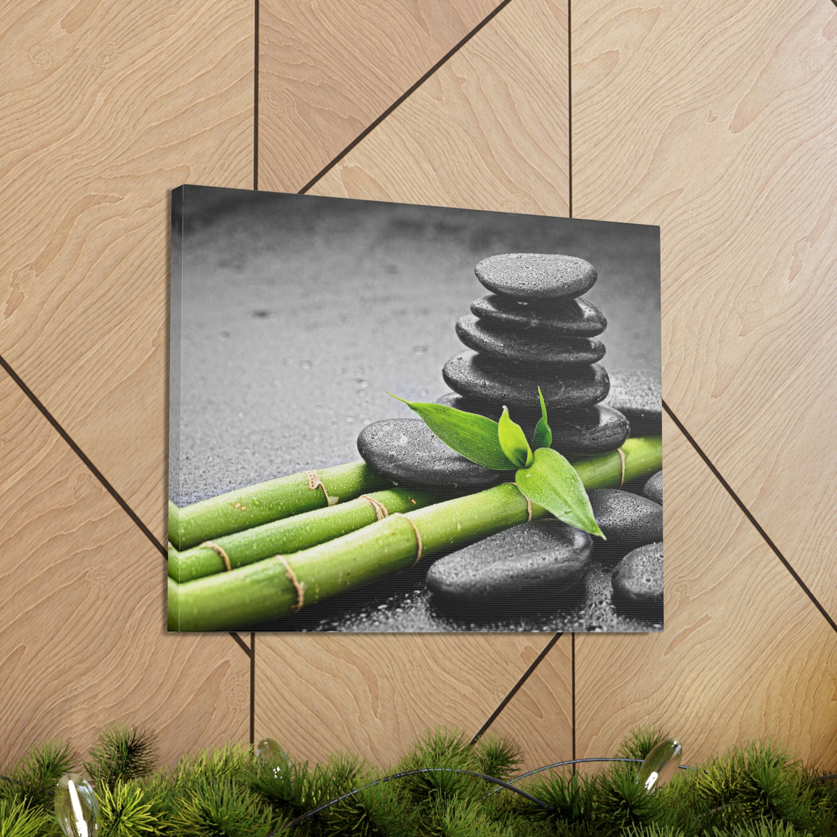 Bamboo on the Black Forest Floral Nature Photography Canvas Wall Art for Home Decor Ready-to-Hang-Express Your Love Gifts
