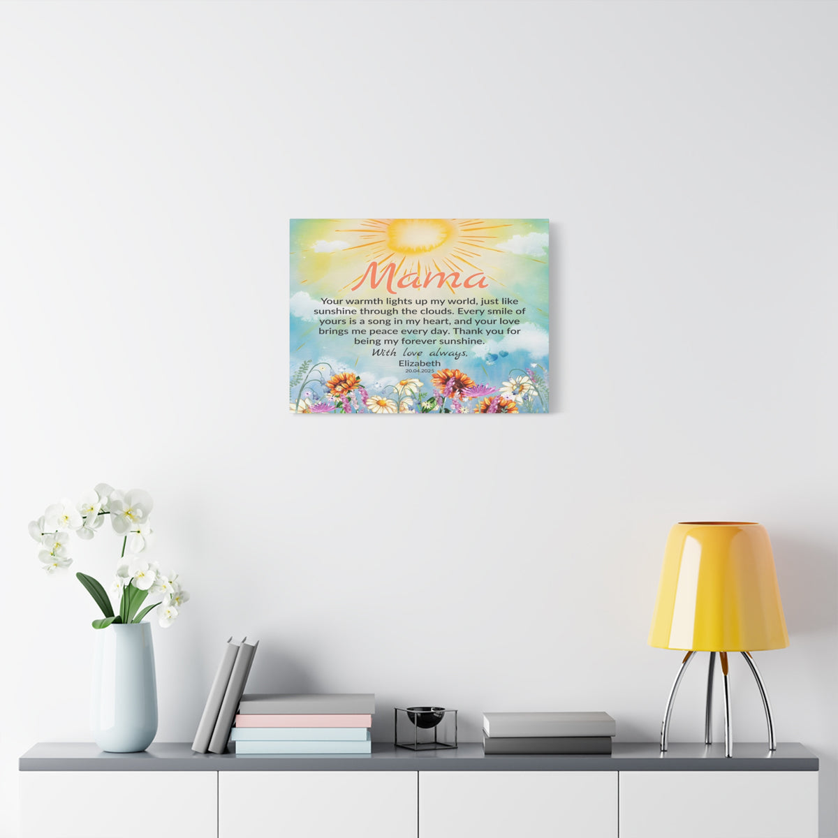 Personalized To Mom Your Smile Lifts Me Higher Custom Canvas Wall Art-Express Your Love Gifts