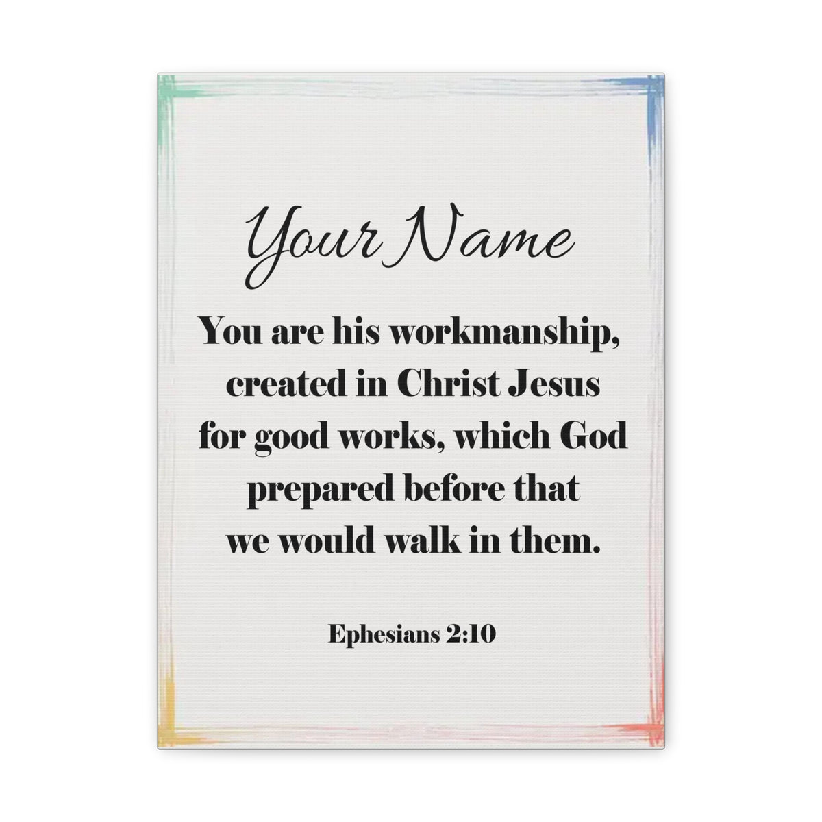 Scripture Walls Personalized Ephesians 2:10 Bible Chapter Canvas Christian Wall Art Ready to Hang-Express Your Love Gifts