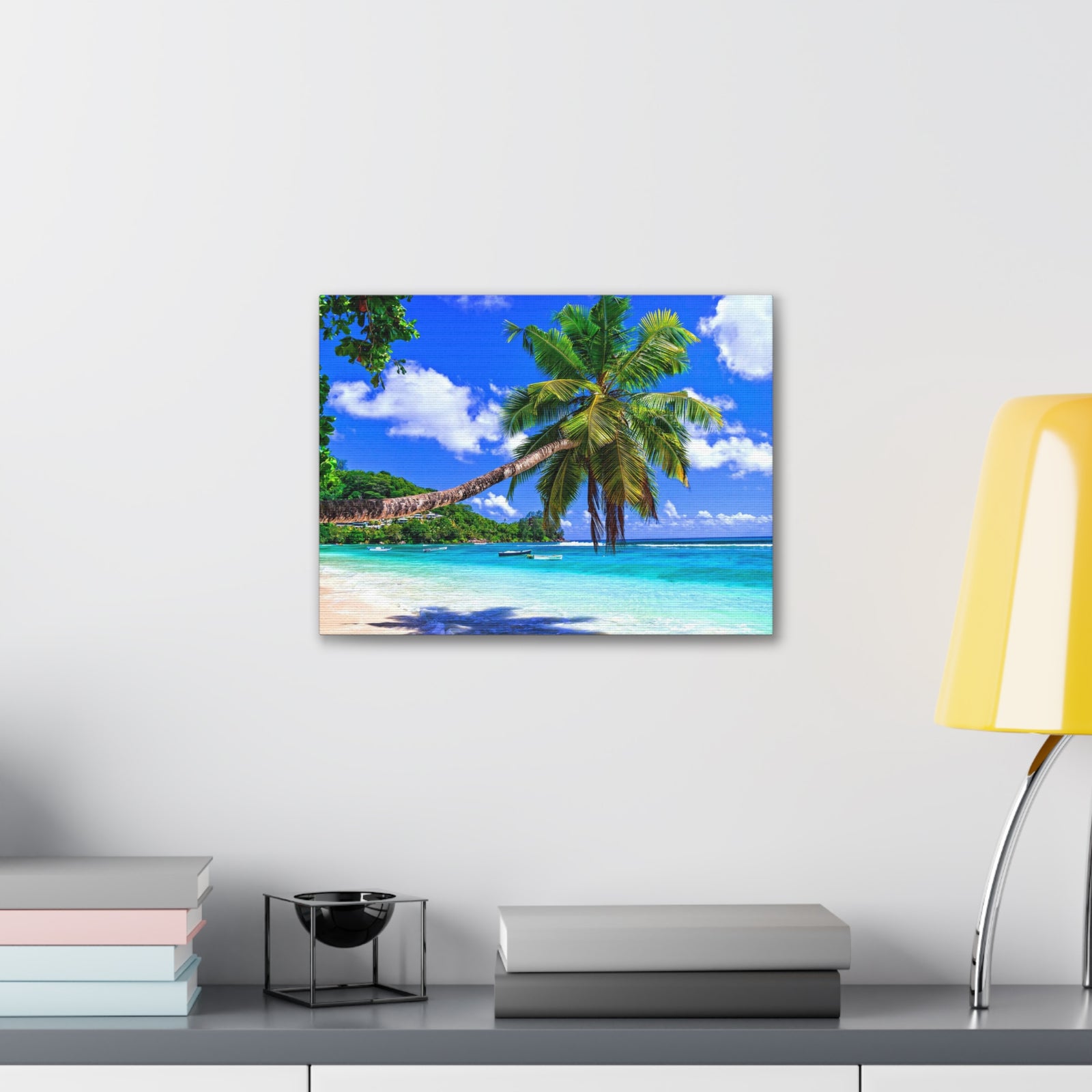 Exotic Tropical Beach Scenery Ocean Canvas Wall Art for Home Decor Ready-to-Hang-Express Your Love Gifts