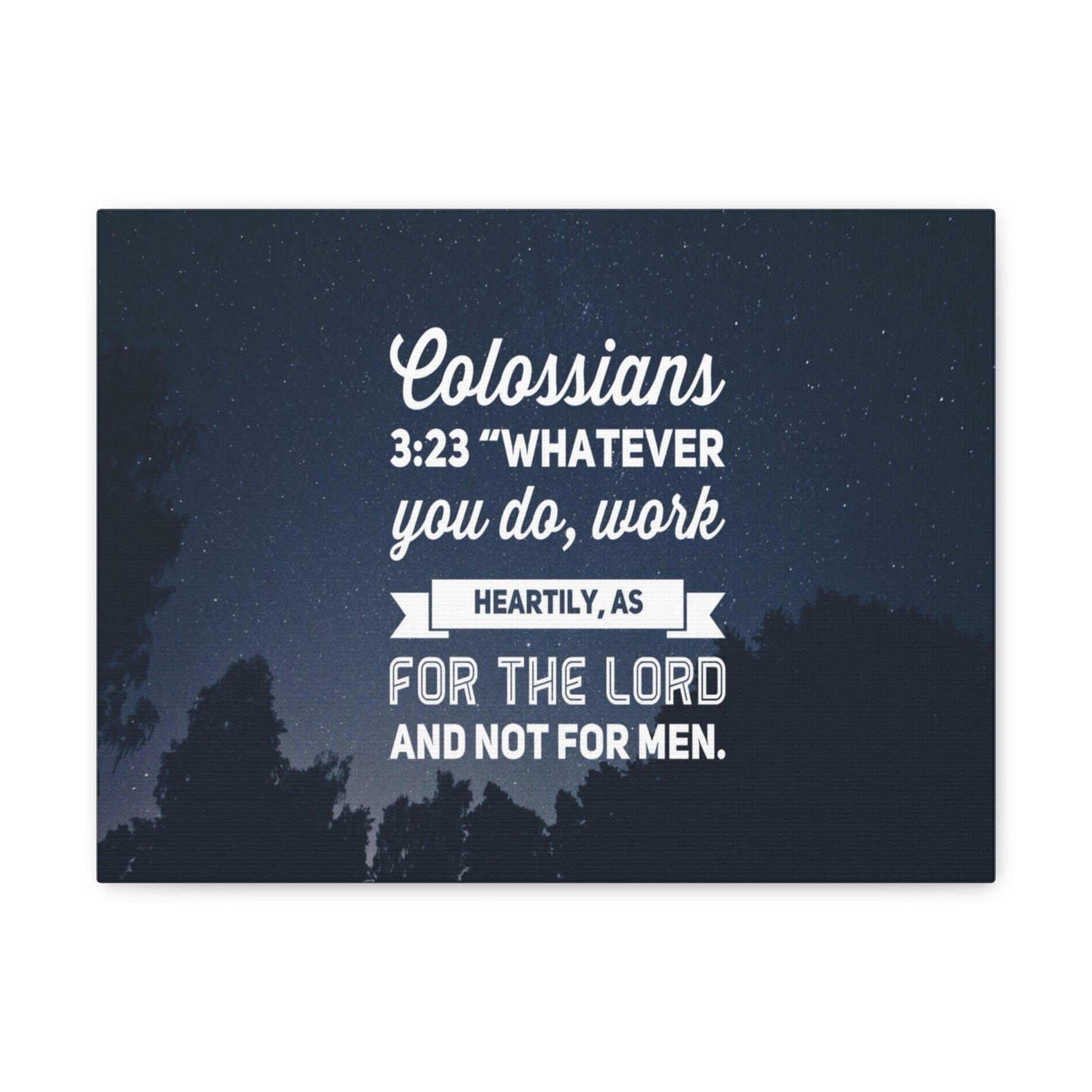 Scripture Canvas For The Lord Colossians 3:23 Christian Wall Art Bible Verse Print Ready to Hang-Express Your Love Gifts